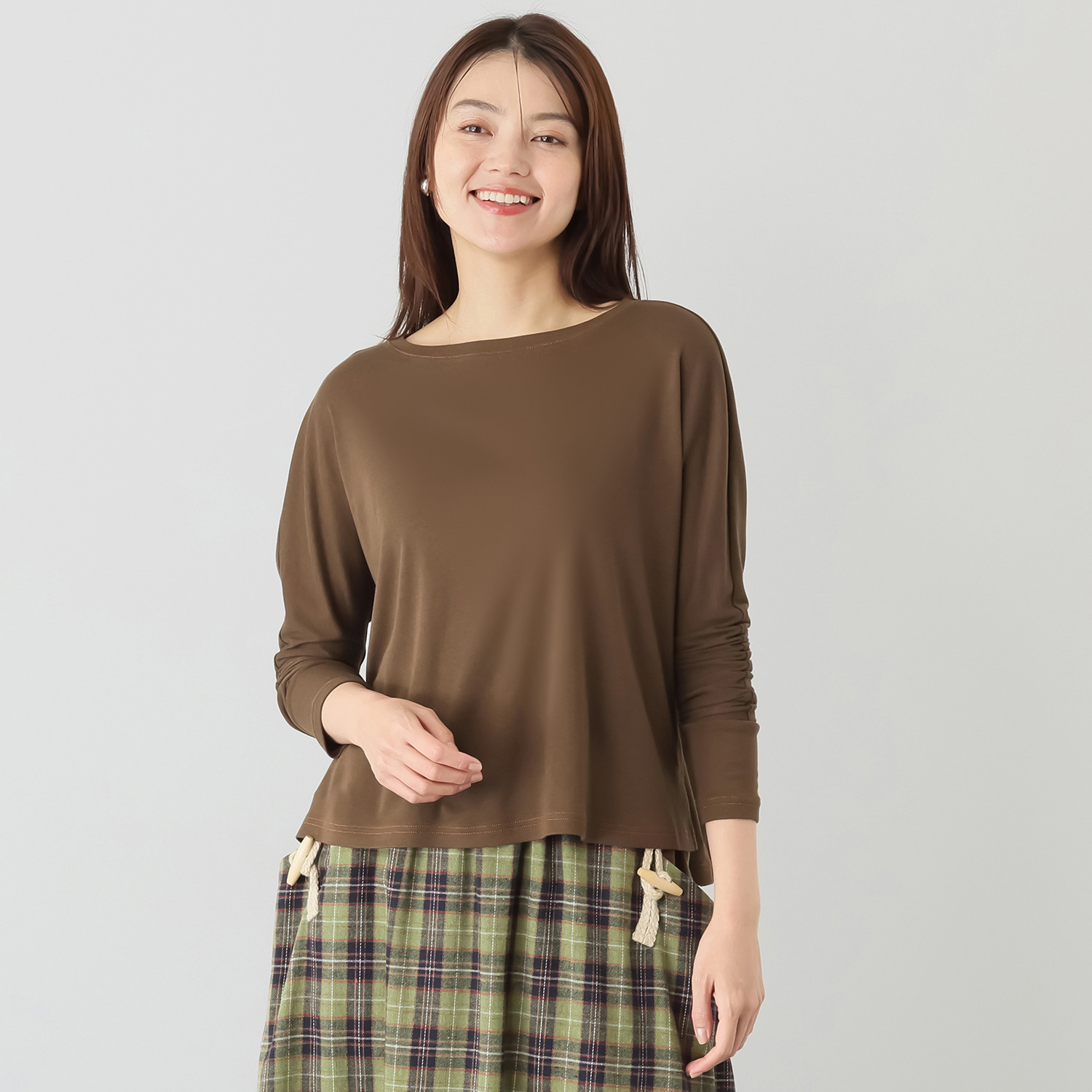 ハヤマ　ブリーズ 配色ステッチ 長袖シャツ