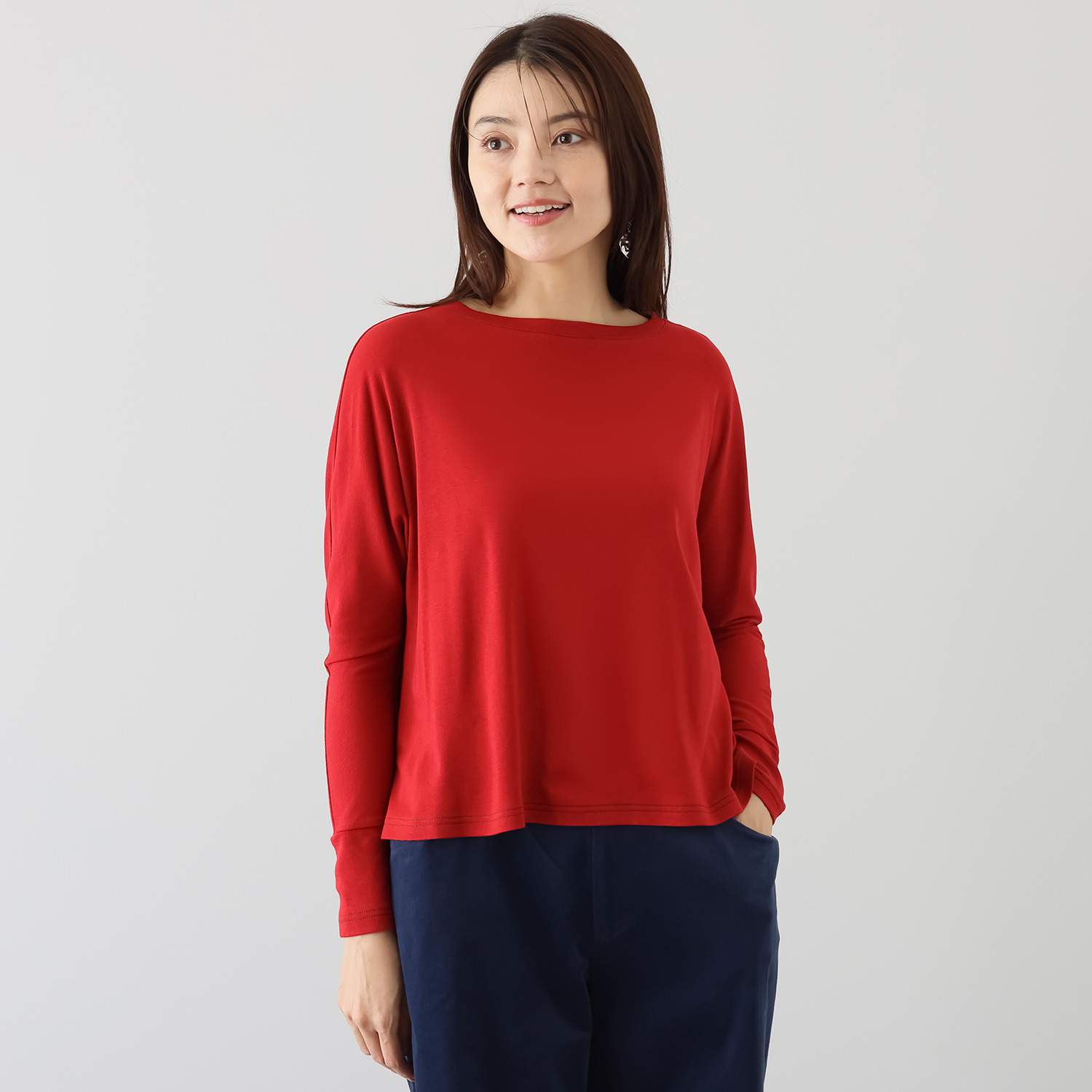 ハヤマ　ブリーズ 配色ステッチ 長袖シャツ