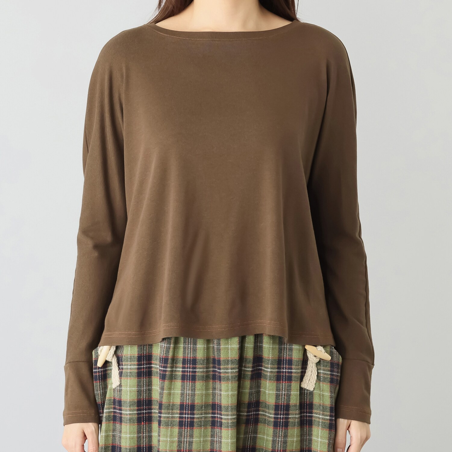 ハヤマ　ブリーズ 配色ステッチ 長袖シャツ