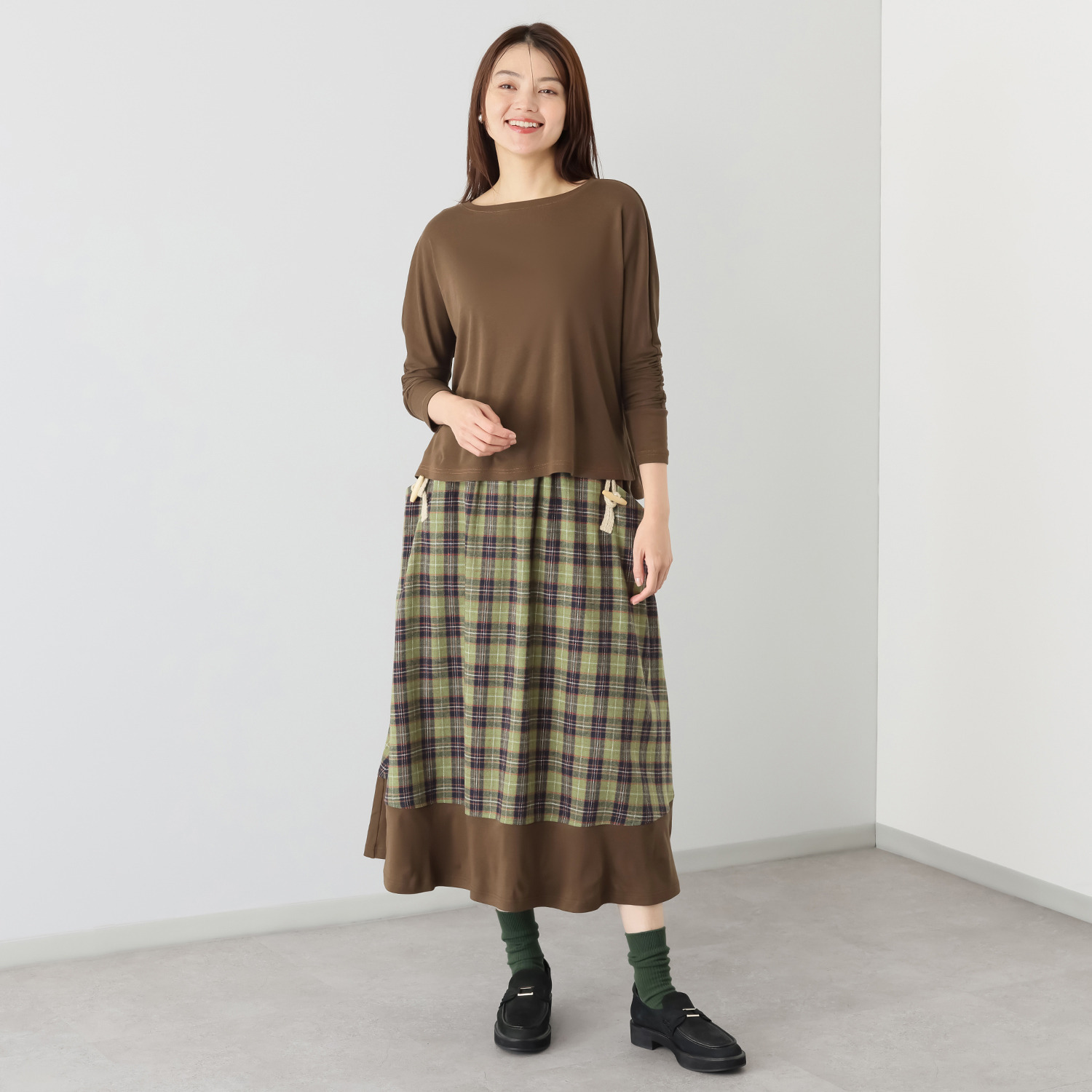 ハヤマ　ブリーズ 配色ステッチ 長袖シャツ