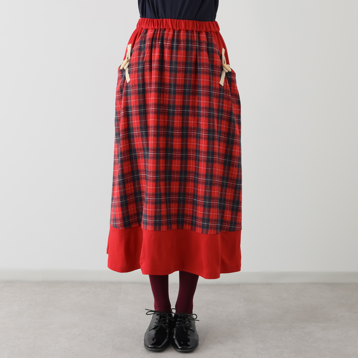 ハヤマ　ブリーズ 別布使い 切替デザイン スカート