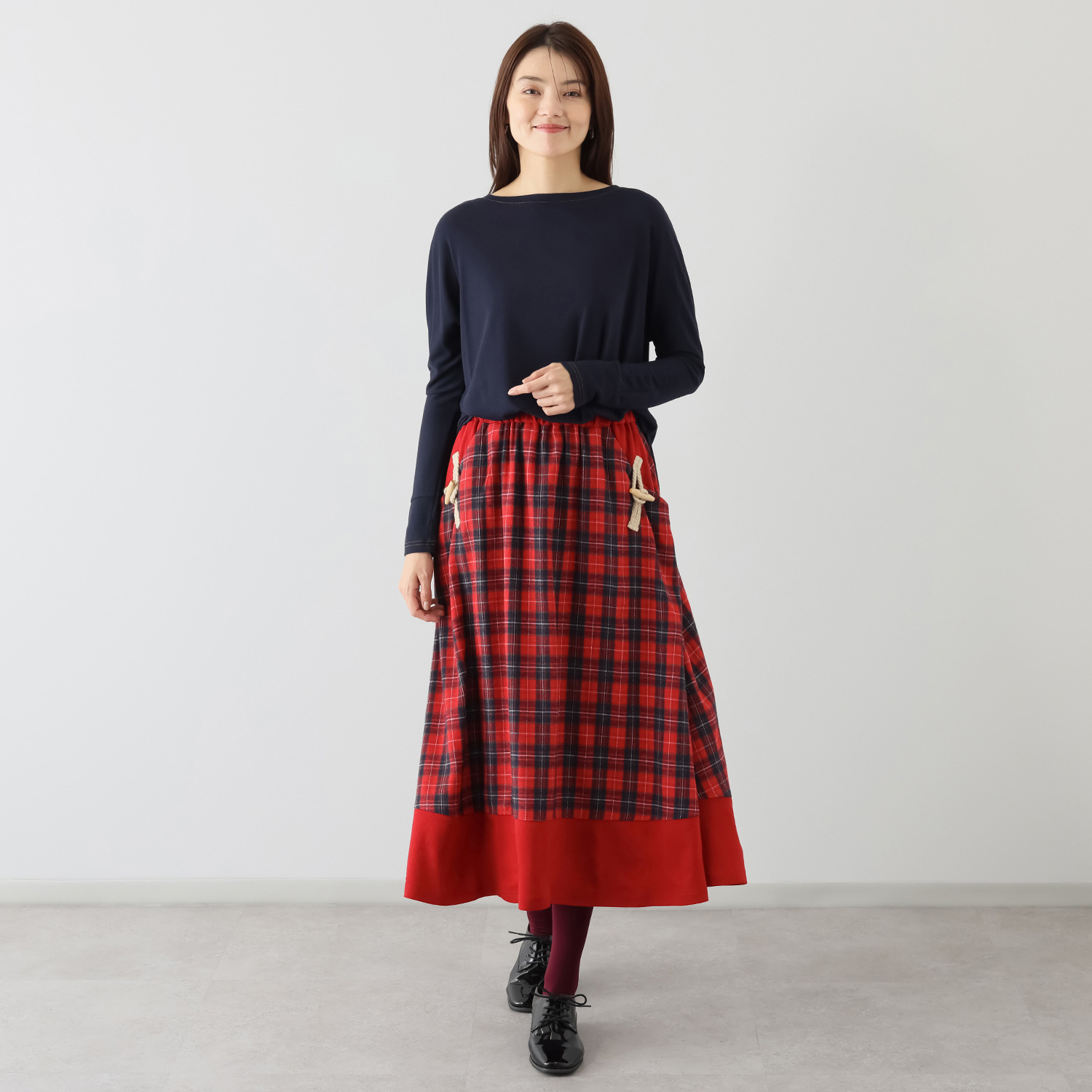 ハヤマ　ブリーズ 別布使い 切替デザイン スカート