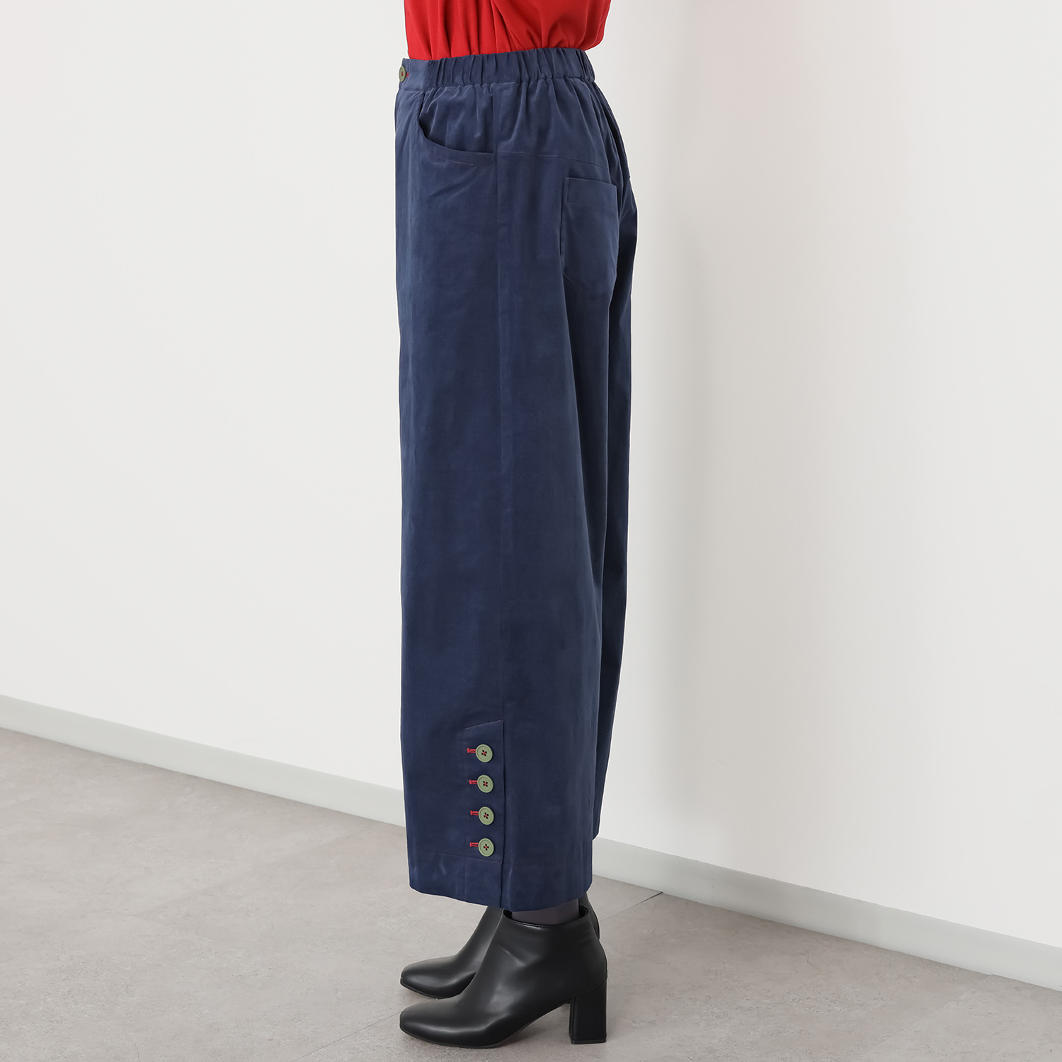 ハヤマ　ブリーズ 微塵コール天 ワイドパンツ