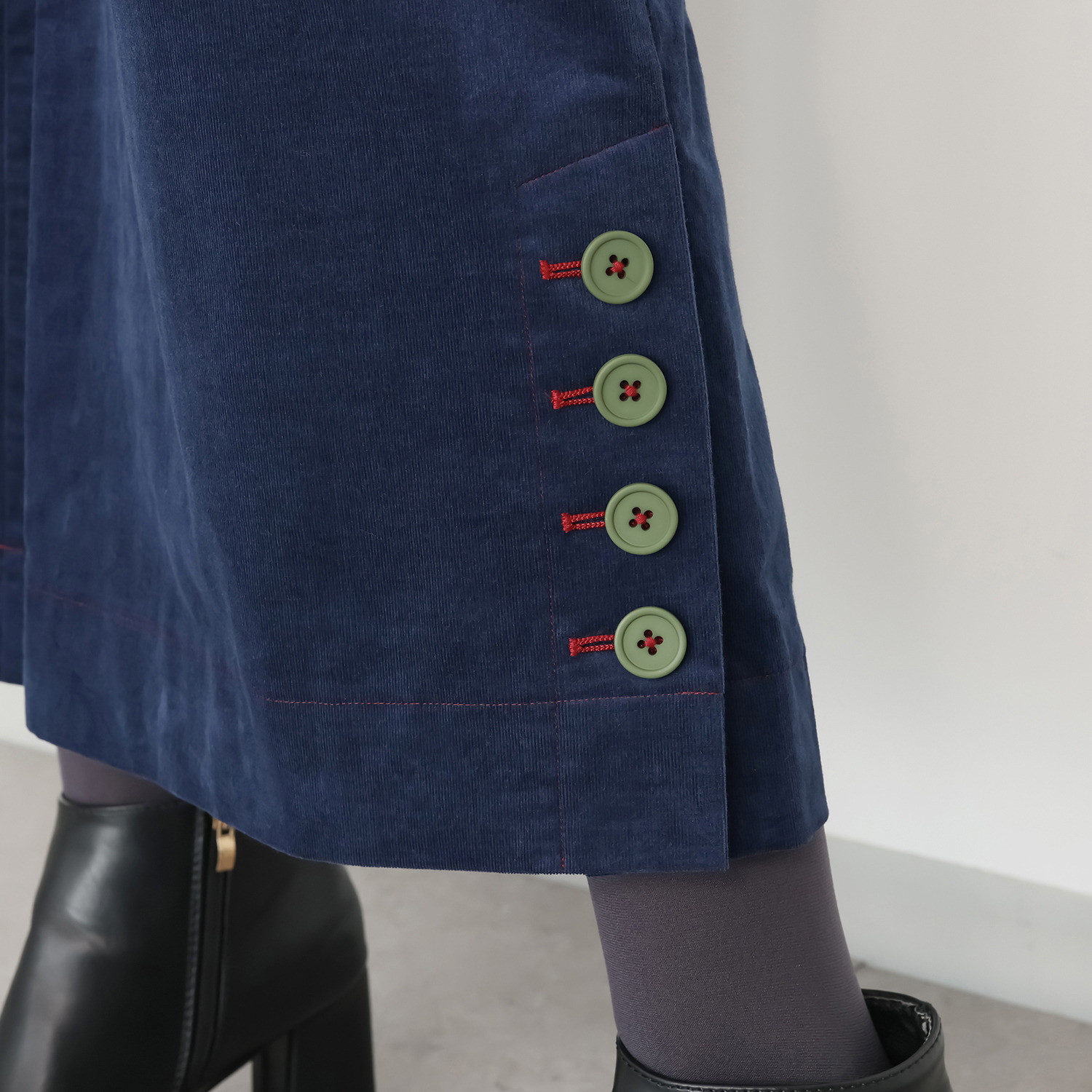 ハヤマ　ブリーズ 微塵コール天 ワイドパンツ