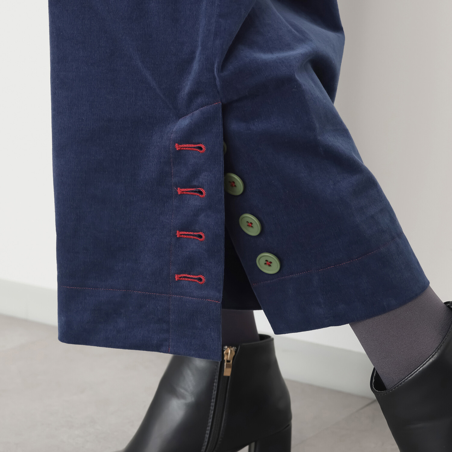 ハヤマ　ブリーズ 微塵コール天 ワイドパンツ