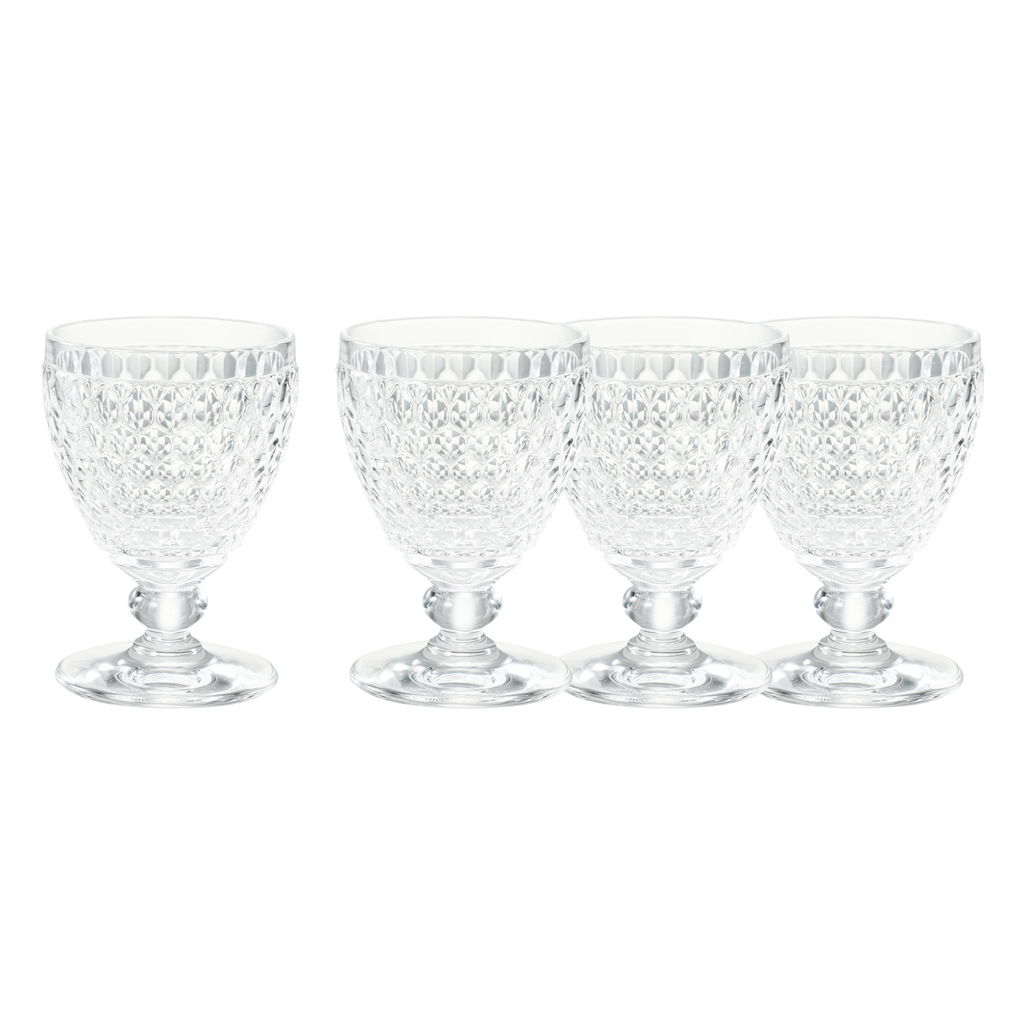 ビレロイ＆ボッホ クリスタルガラス製 ワイングラス ＜ボストン＞ クリアカラー４脚セット