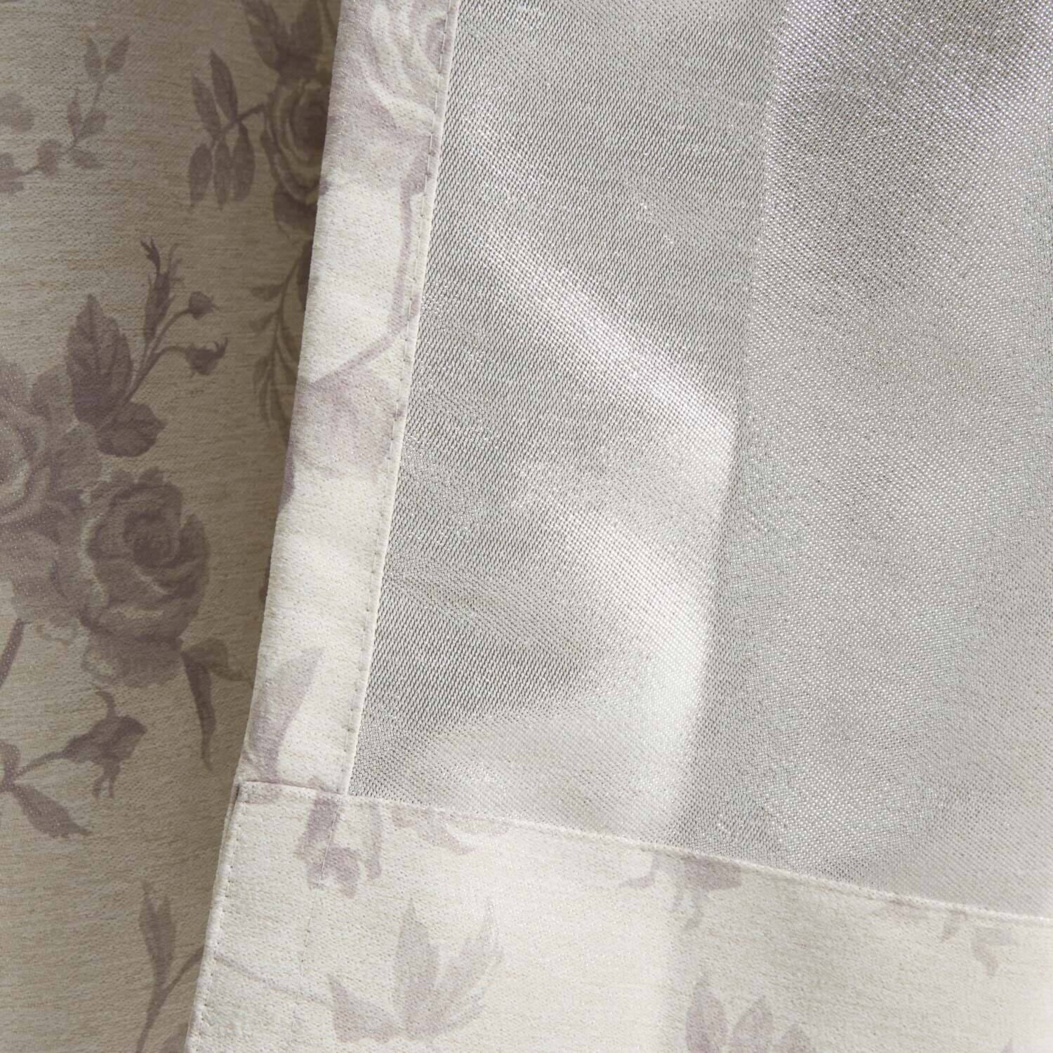 エコファイン 保温＆ＵＶカット ドレーププリント花柄 厚地カーテン２枚組 ＜１００×１７８ｃｍ＞