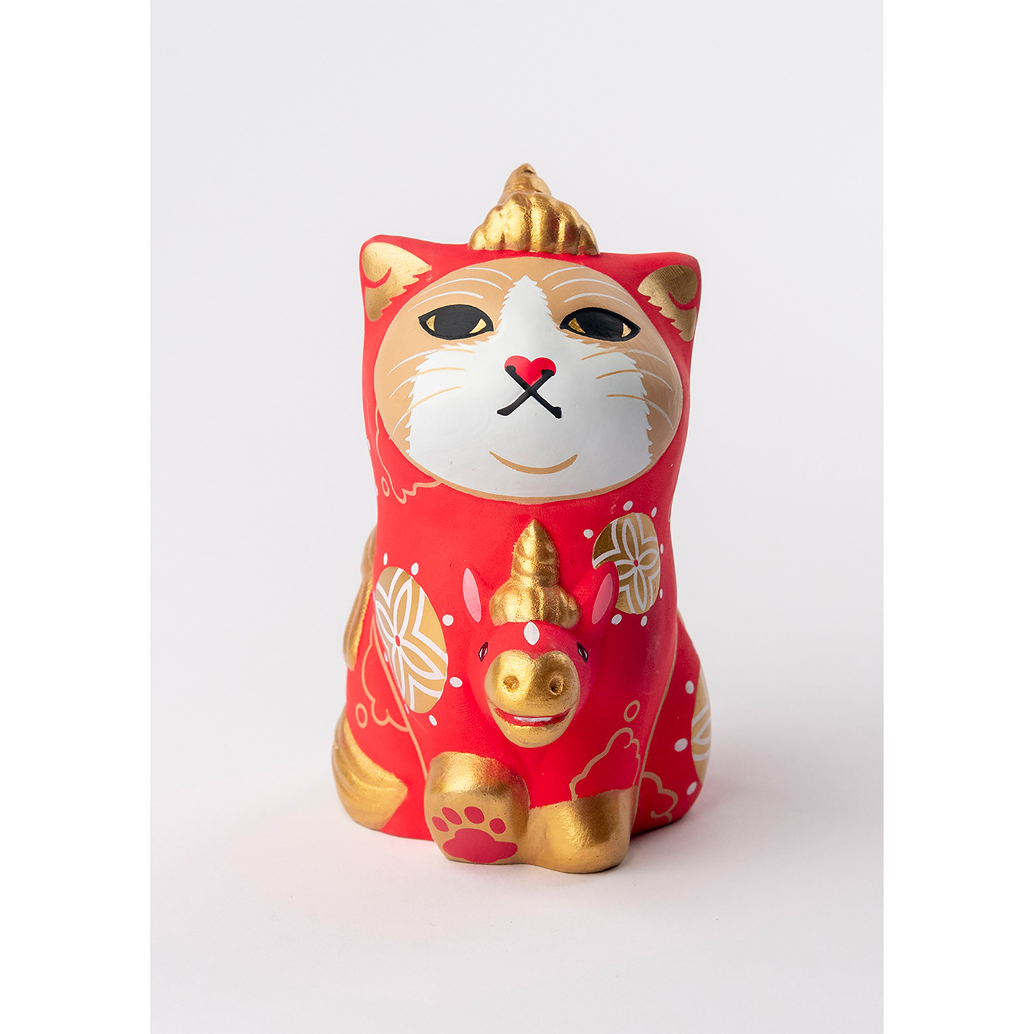 たまふり屋 木彫り像 みんなのカオデカクン 天馬猫