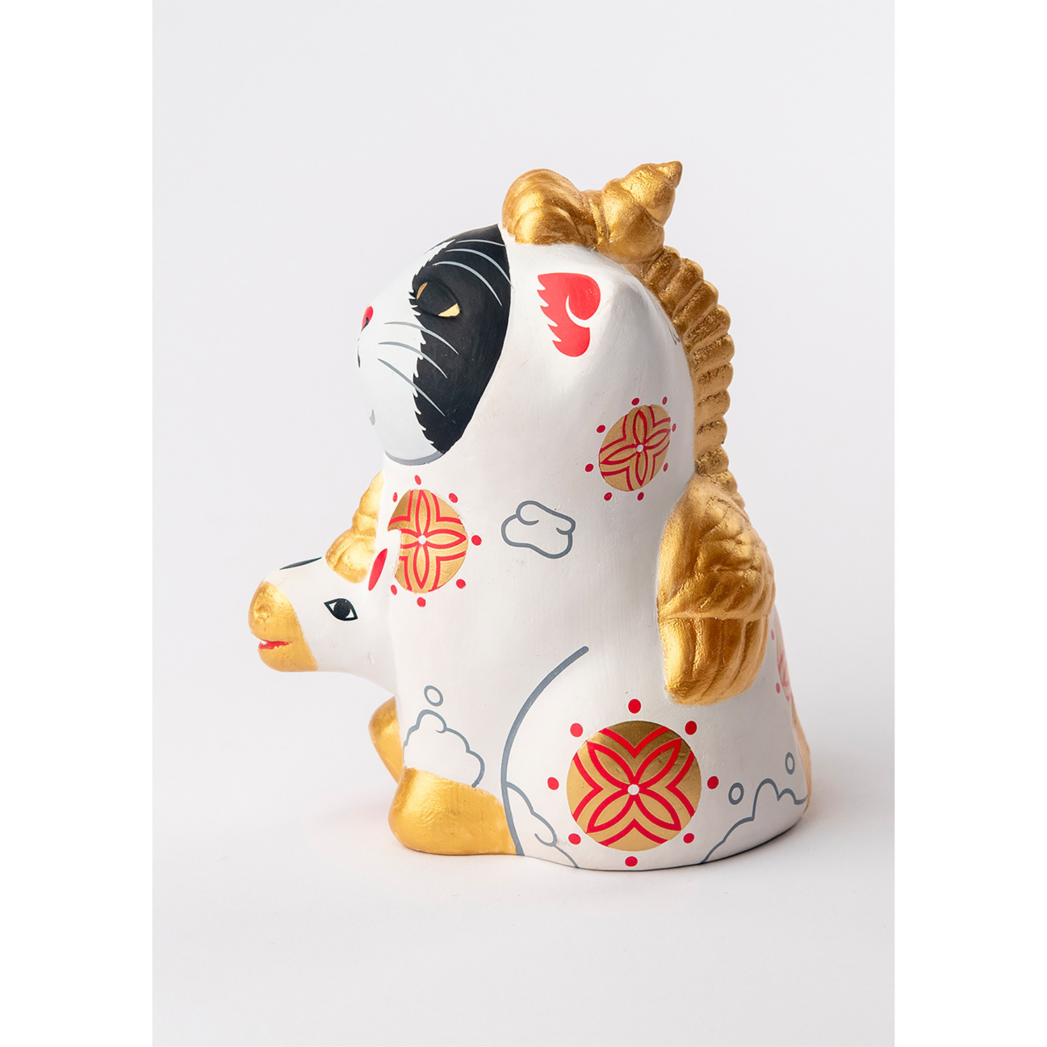 たまふり屋 木彫り像 みんなのカオデカクン 天馬猫