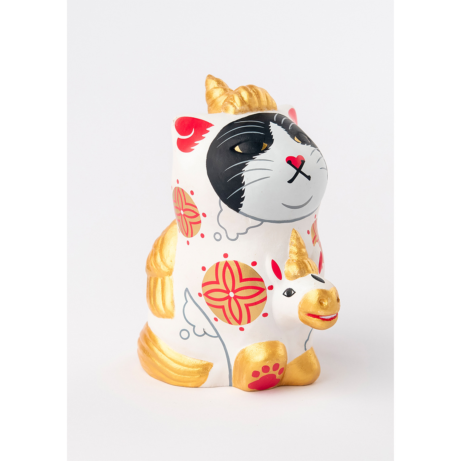 たまふり屋 木彫り像 みんなのカオデカクン 天馬猫