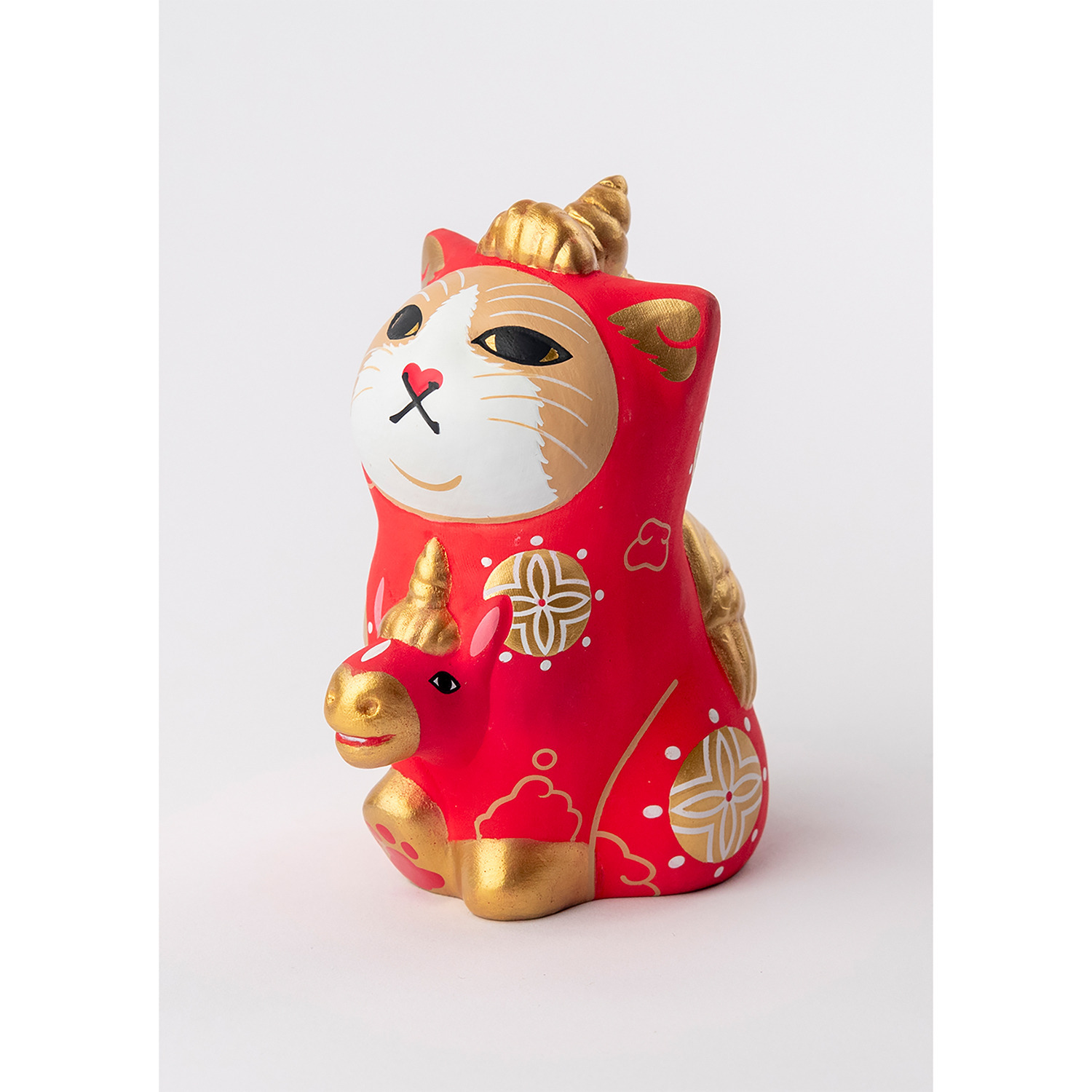 たまふり屋 木彫り像 みんなのカオデカクン 天馬猫