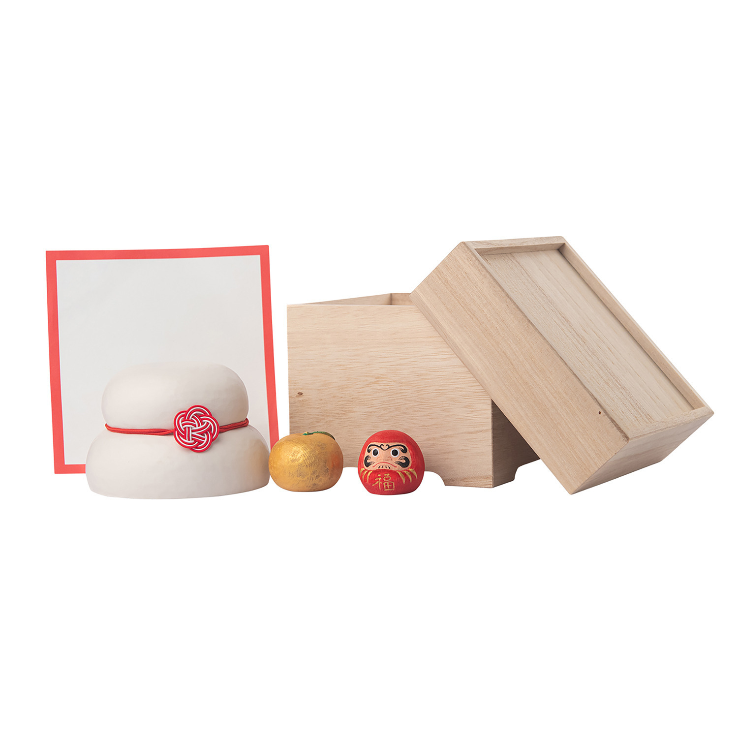 たまふり屋 少林山達磨寺御祈祷 達磨木彫り鏡餅 ＜小＞