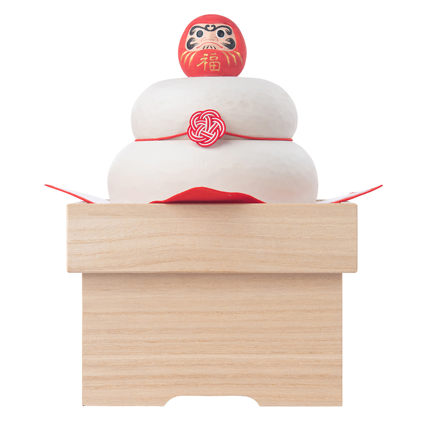 たまふり屋 少林山達磨寺御祈祷 達磨木彫り鏡餅 ＜大＞