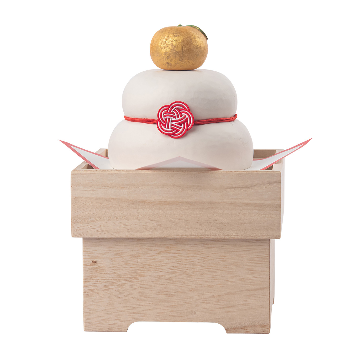 たまふり屋 宝来宝来神社御祈祷 金運祈願の永世木彫り鏡餅 ＜小＞