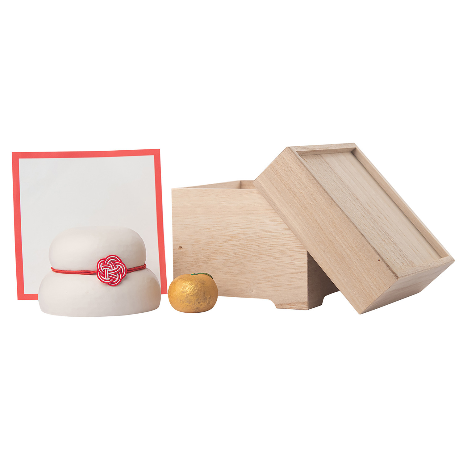 たまふり屋 宝来宝来神社御祈祷 金運祈願の永世木彫り鏡餅 ＜小＞