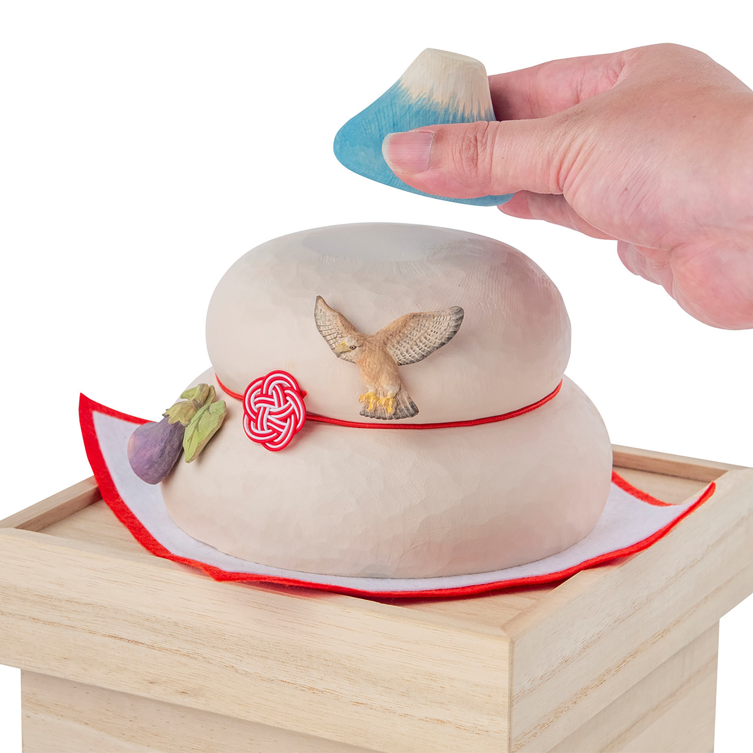 たまふり屋 宝来宝来神社御祈祷 初夢木彫り鏡餅