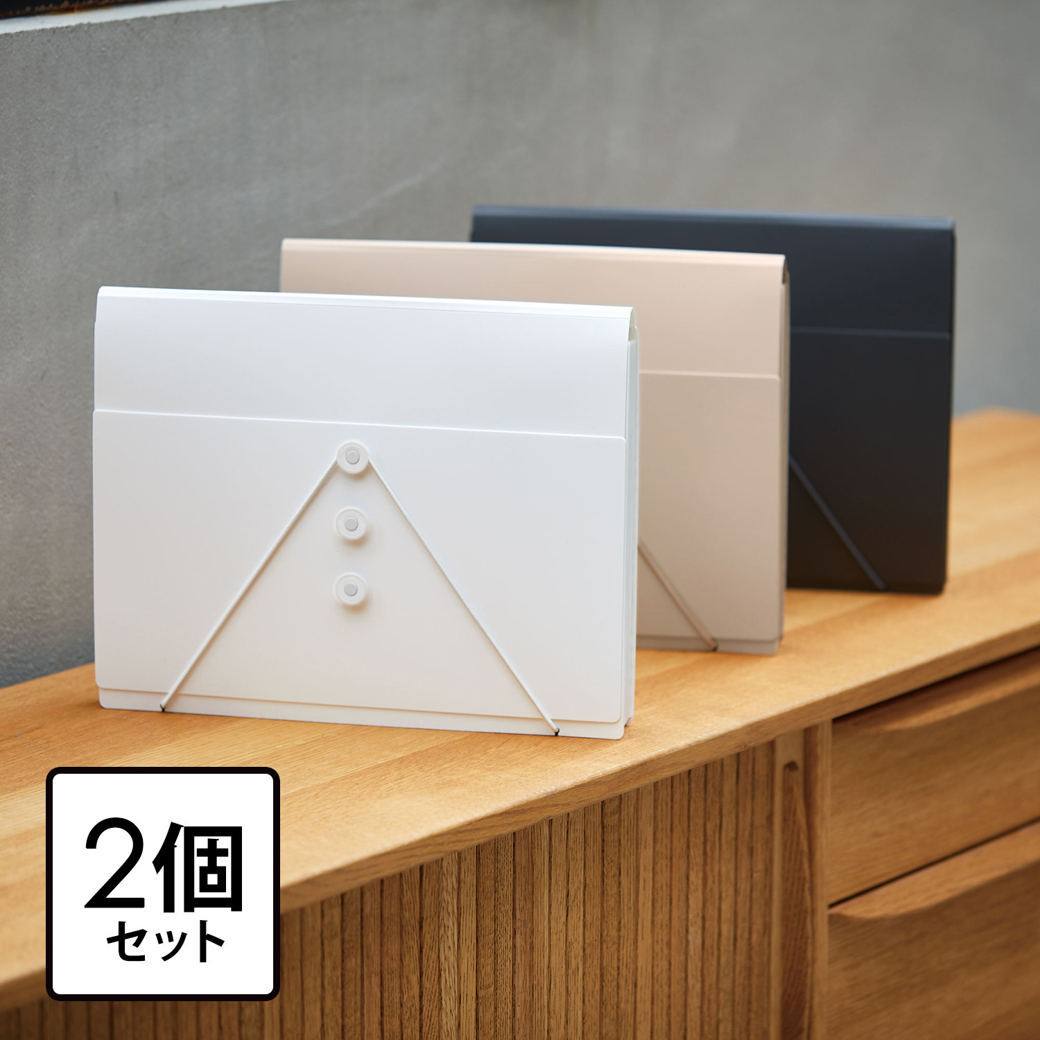 サクッと整理！ ドキュメントファイル 選べる２個セット ＜フタ付タイプ＞