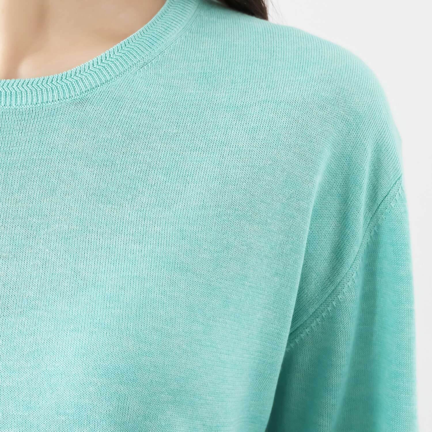 ソアージュ 希少なスビン綿１００％ とろける肌触りと 上品な光沢 クルーネック ニットプルオーバー