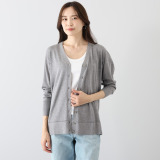 ソアージュ 希少なスビン綿１００％ とろける肌触りと 上品な光沢 ゆったりシルエット Ｖネックカーディガン