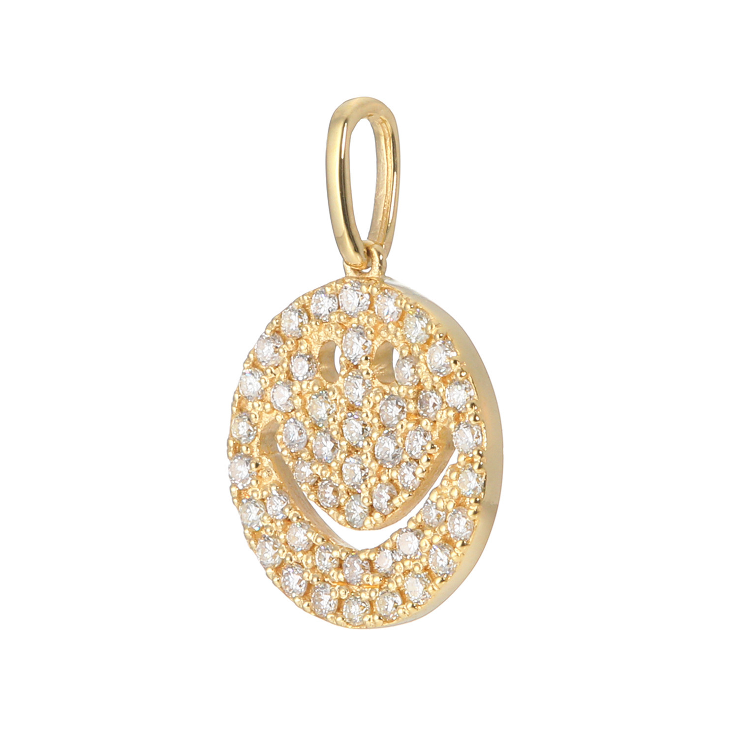 エクラプリュス １８Ｋ ダイヤモンドパヴェ スマイル ペンダントトップ