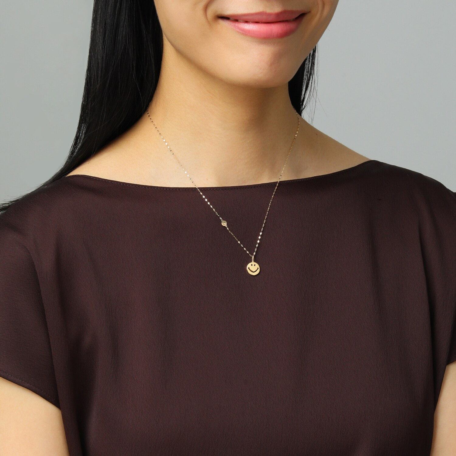 エクラプリュス １８Ｋ ダイヤモンドパヴェ スマイル ペンダントトップ