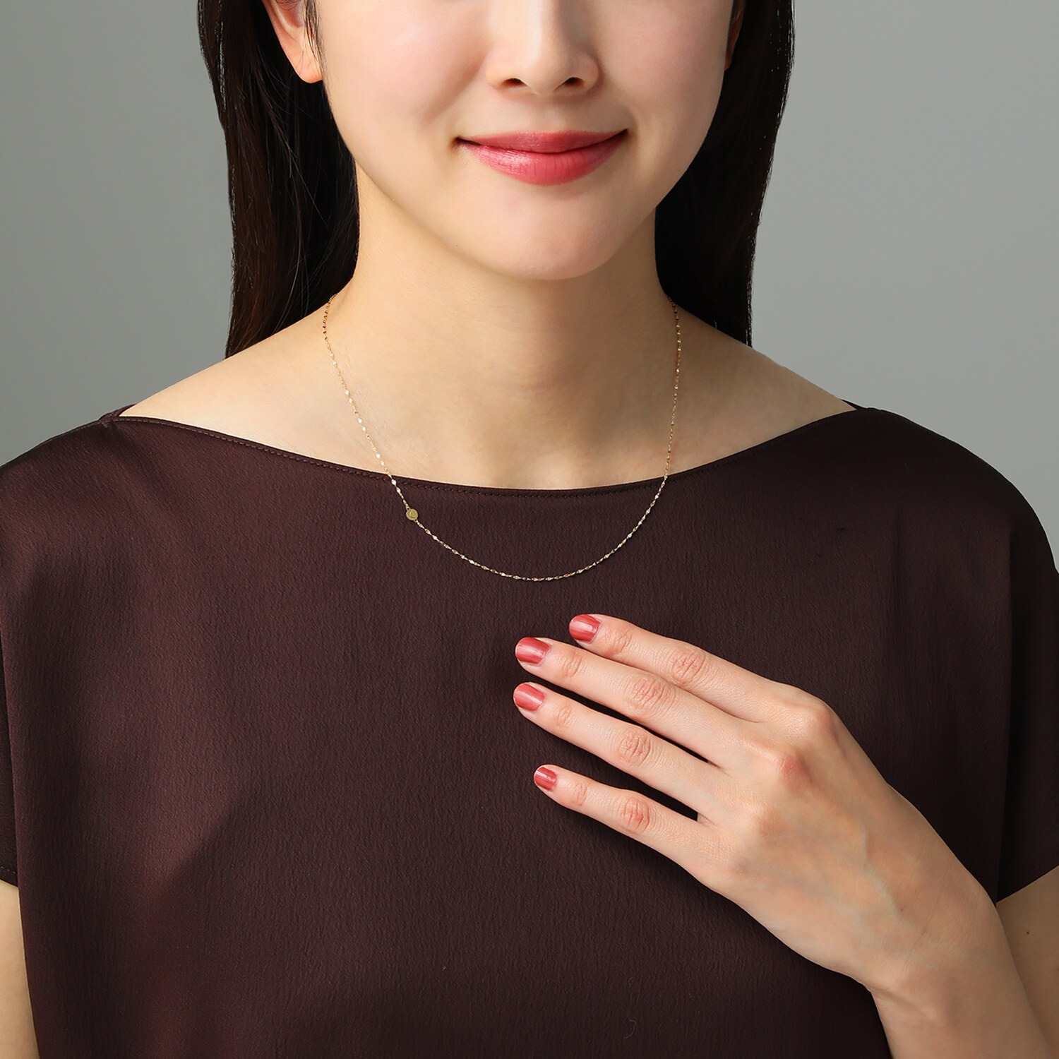 エクラプリュス １８Ｋ スマイル サテライトチェーン ネックレス