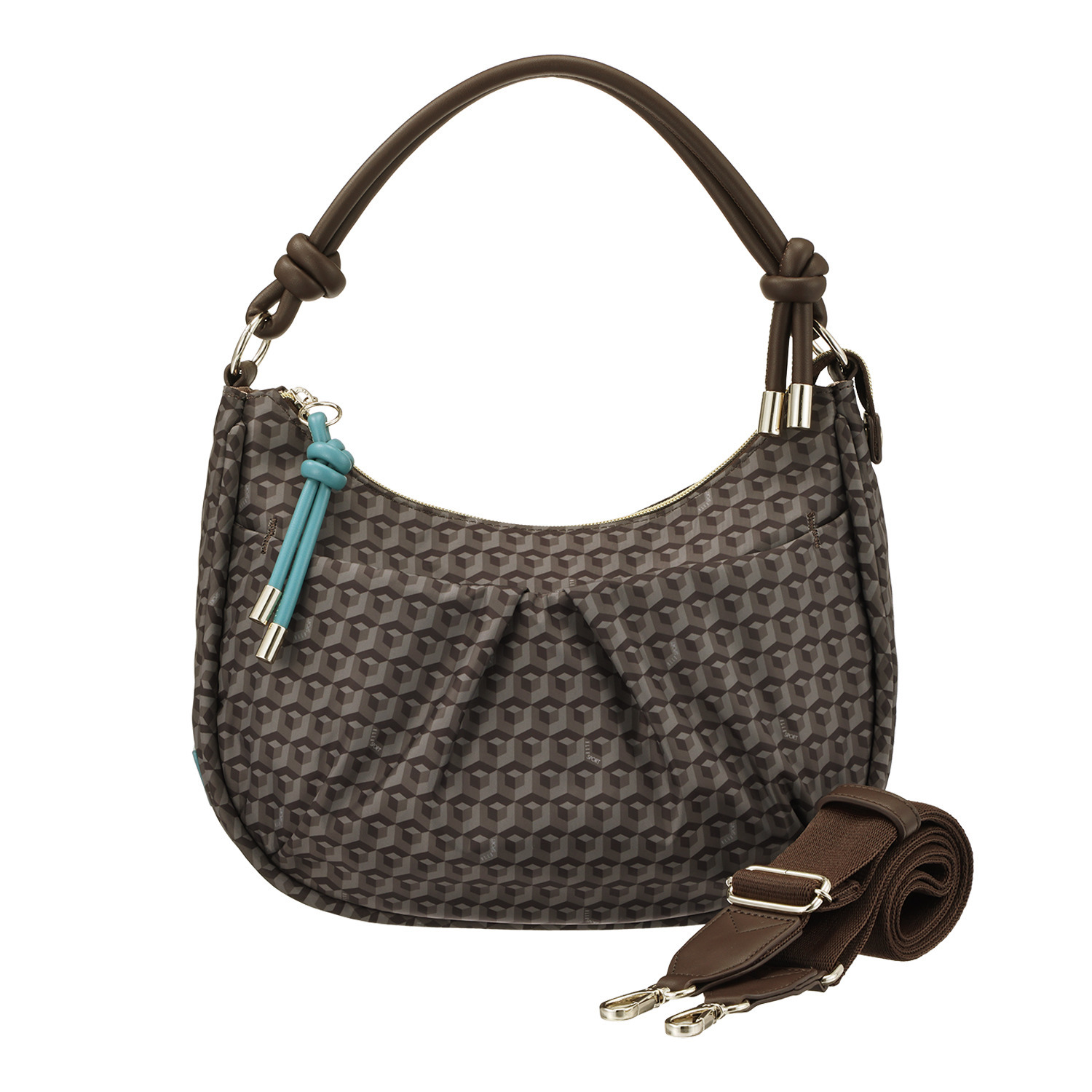 ＥＬＬＥ　ＳＰＯＲＴ はっ水 キューブ柄 ルリエシリーズ ２ウェイショルダーバッグ