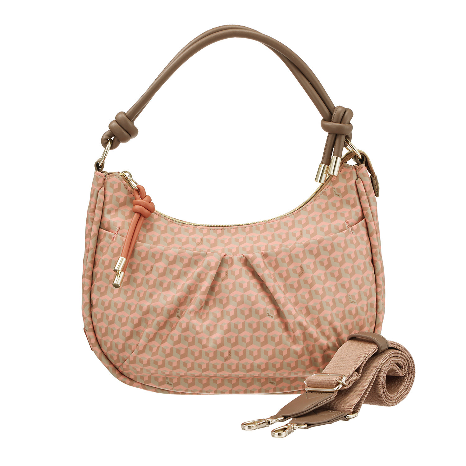 ＥＬＬＥ　ＳＰＯＲＴ はっ水 キューブ柄 ルリエシリーズ ２ウェイショルダーバッグ