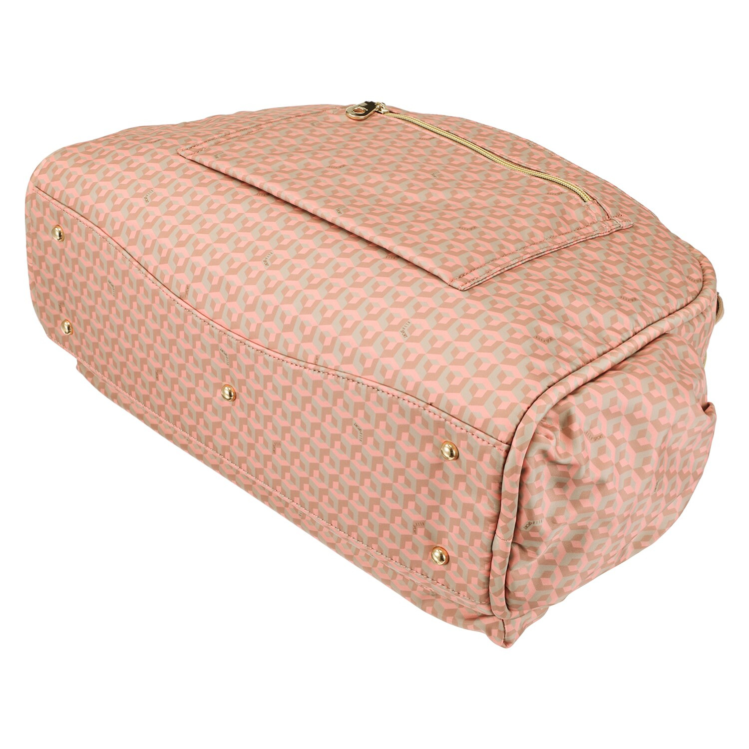 ＥＬＬＥ　ＳＰＯＲＴ はっ水 キューブ柄 ルリエシリーズ ２ウェイボストンバッグ