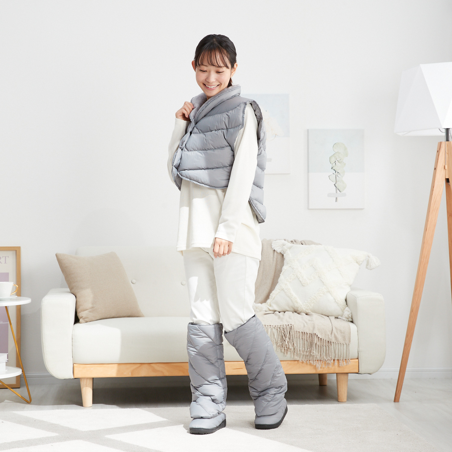 モスコビーリッチダウン 足元ぽっかぽか レッグウォーマー 冬ごもりダウンブーティー