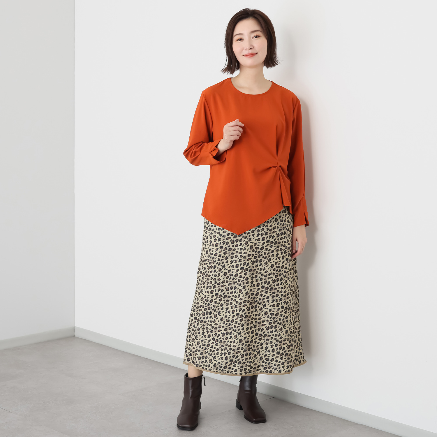 ルティア レオパードプリント スカート