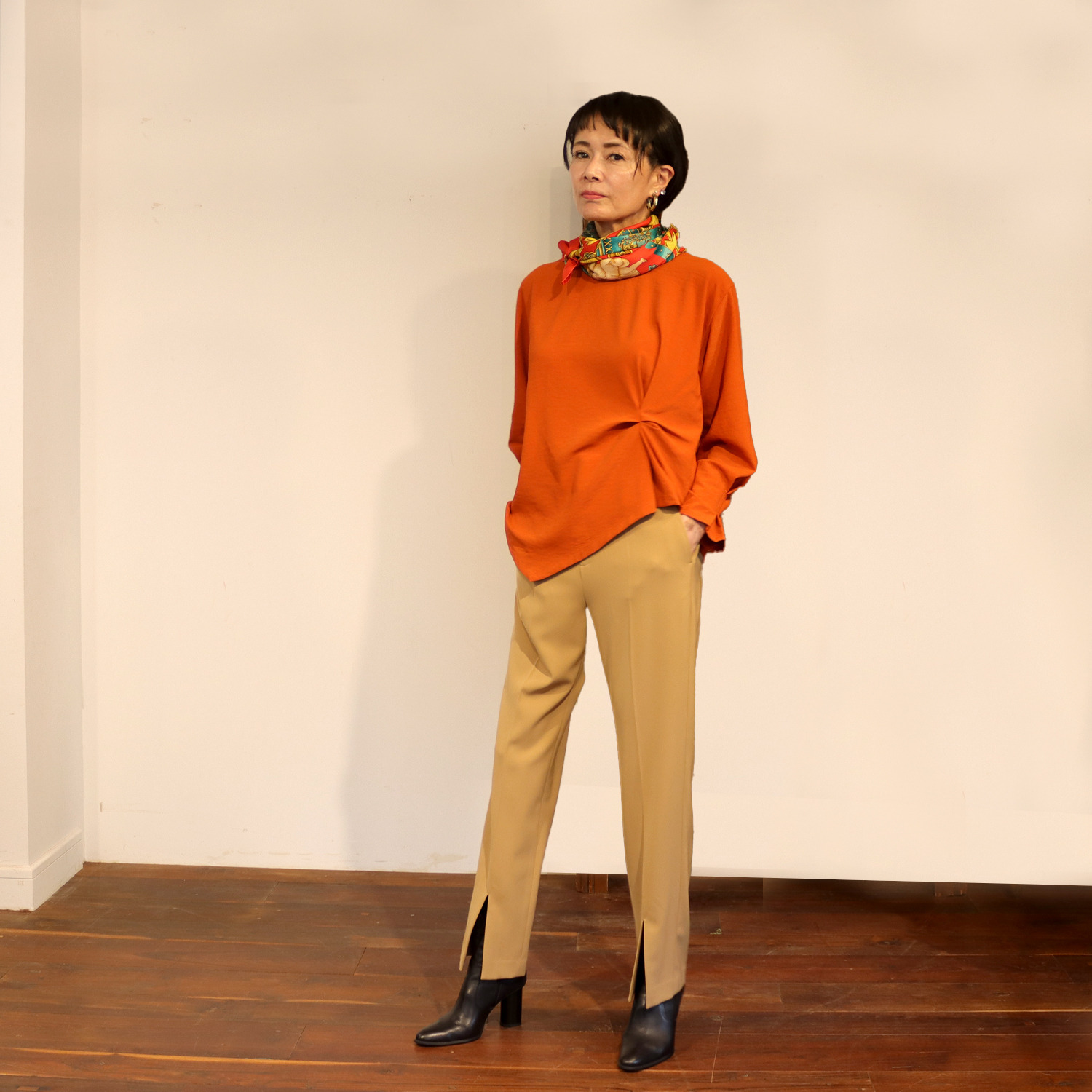 ルティア ドレープアクセント ブラウス