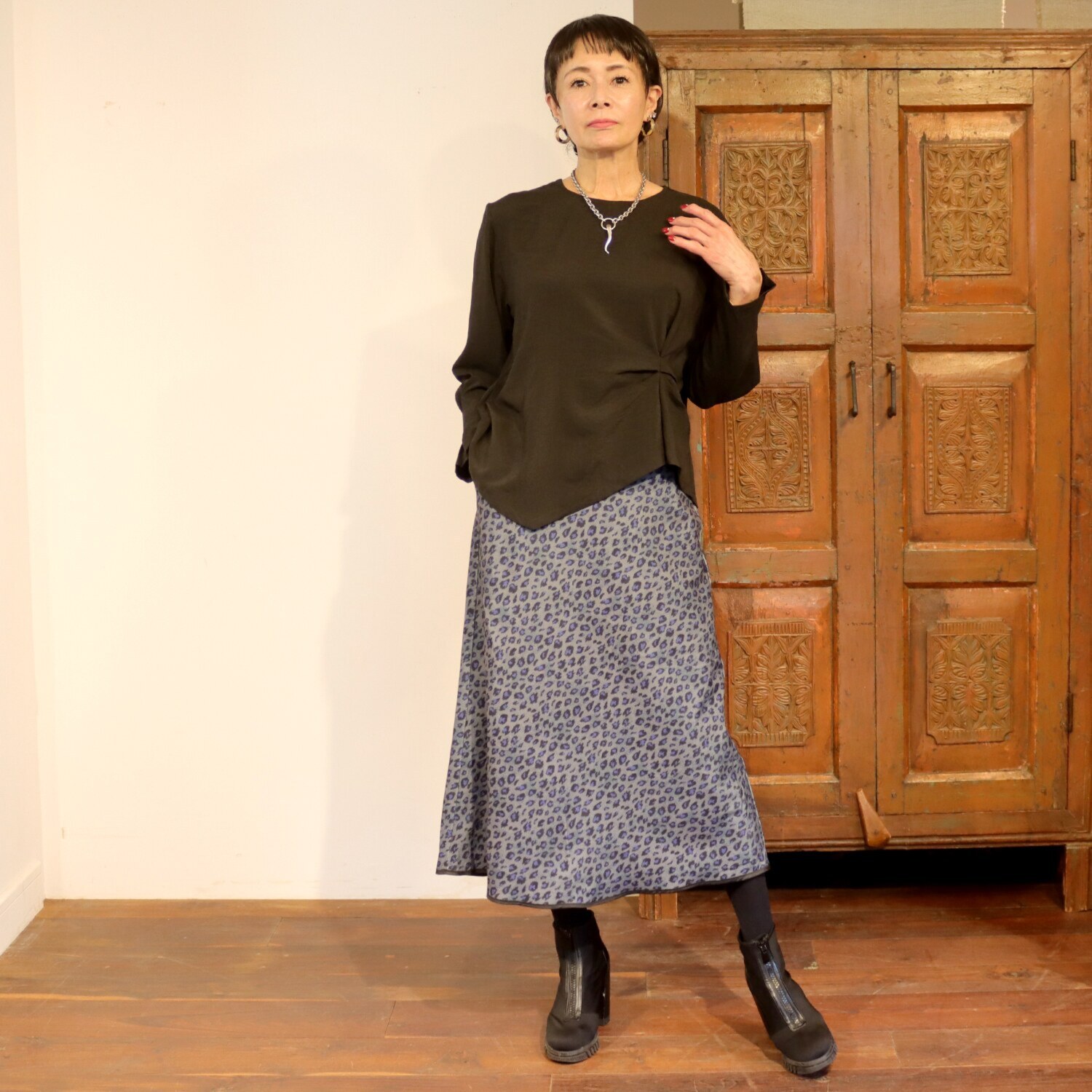 ルティア ドレープアクセント ブラウス