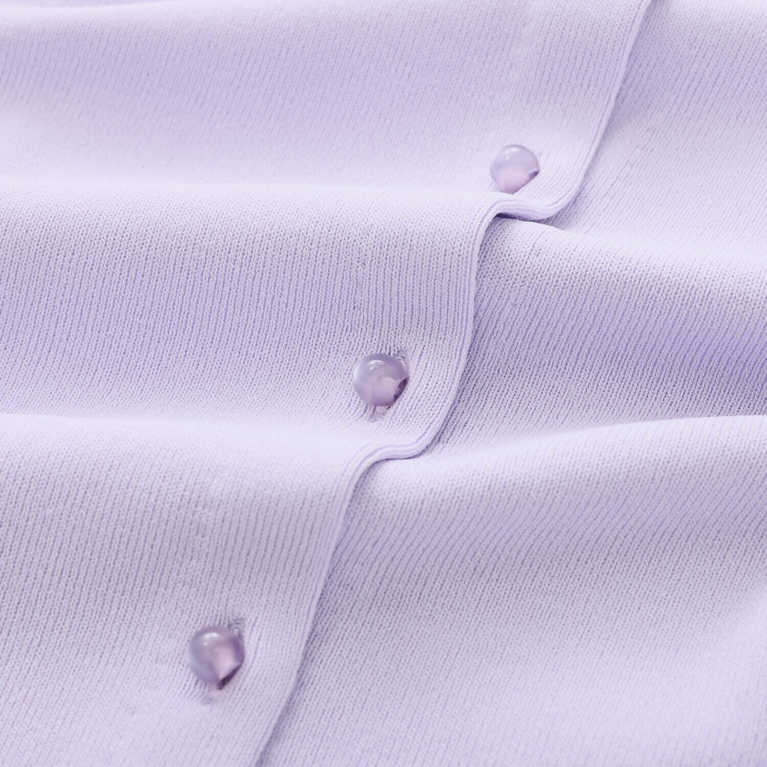 ルクオーレ きれい見え 総針編 ボタンアクセント ニットカーディガン