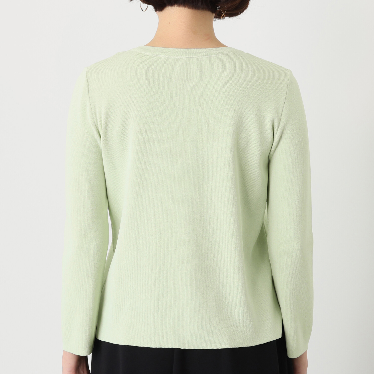 ルクオーレ きれい見え 総針編 九分袖 ニットプルオーバー