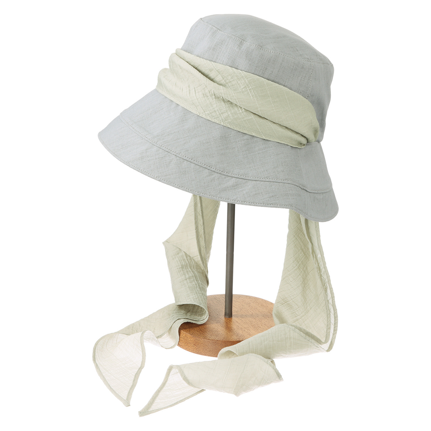 ミリーセヴァルセン マルチスカーフ付 ＵＶカット コットンリネンの 深めな帽子