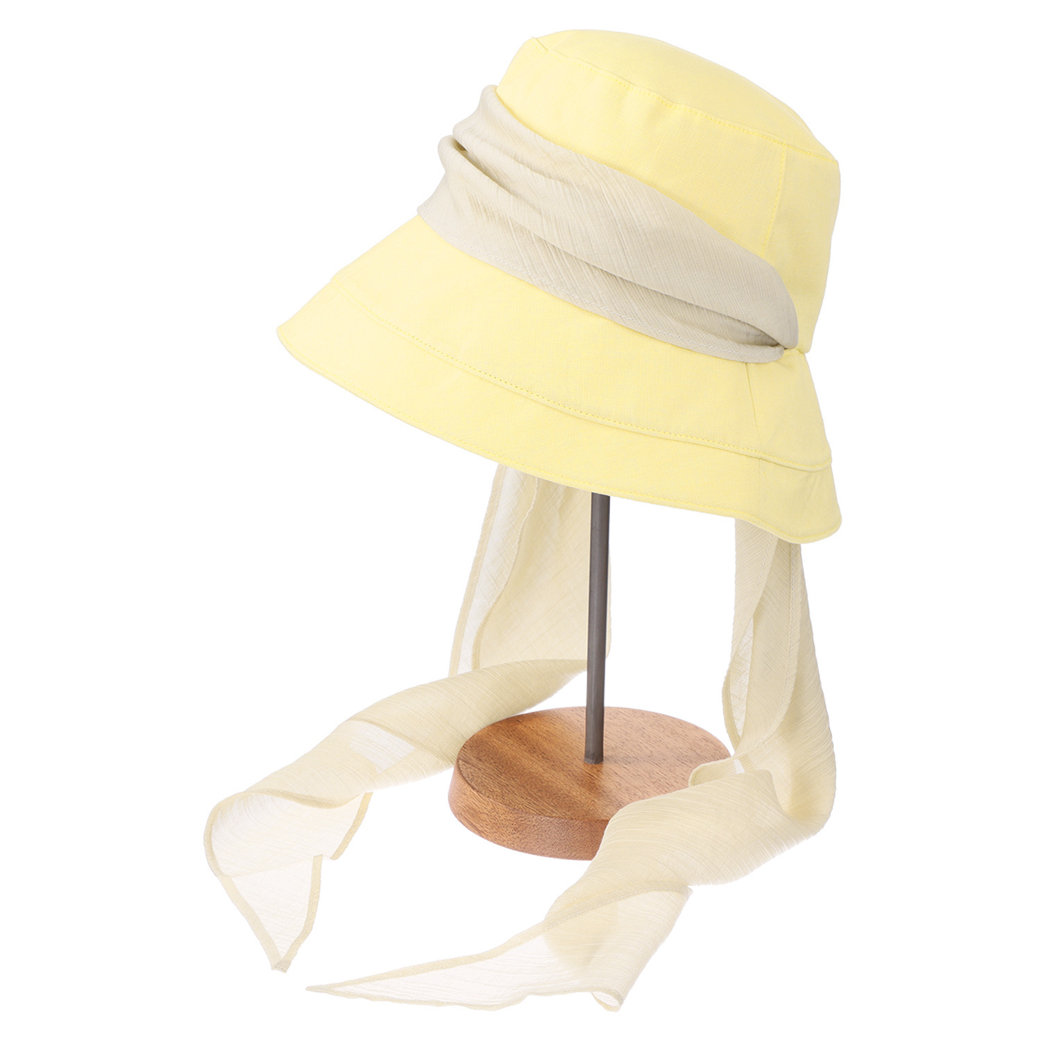 ミリーセヴァルセン マルチスカーフ付 ＵＶカット コットンリネンの 深めな帽子