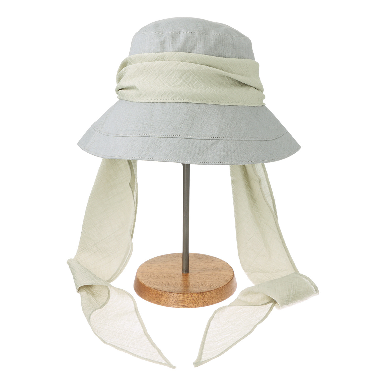 ミリーセヴァルセン マルチスカーフ付 ＵＶカット コットンリネンの 深めな帽子