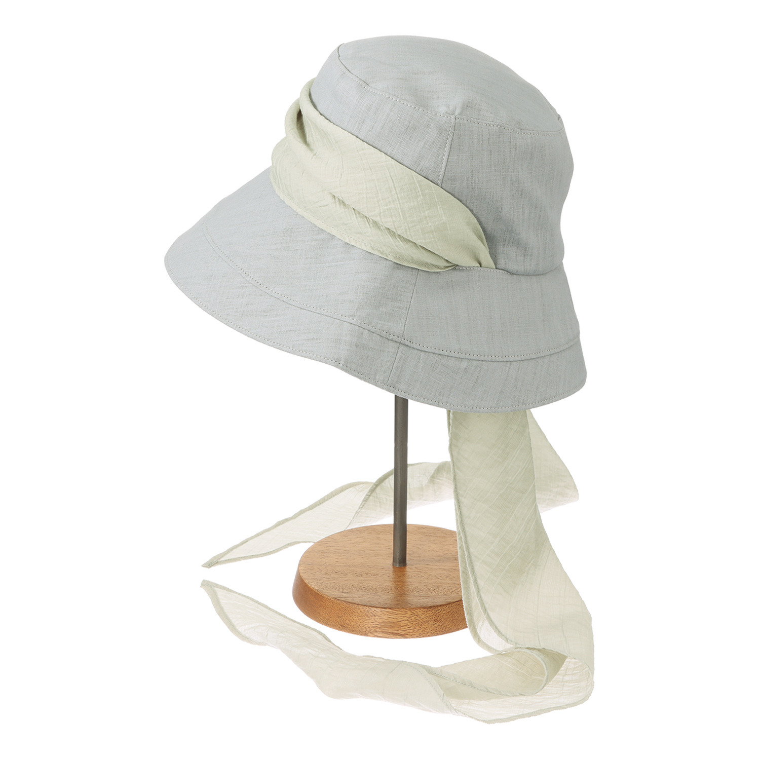 ミリーセヴァルセン マルチスカーフ付 ＵＶカット コットンリネンの 深めな帽子