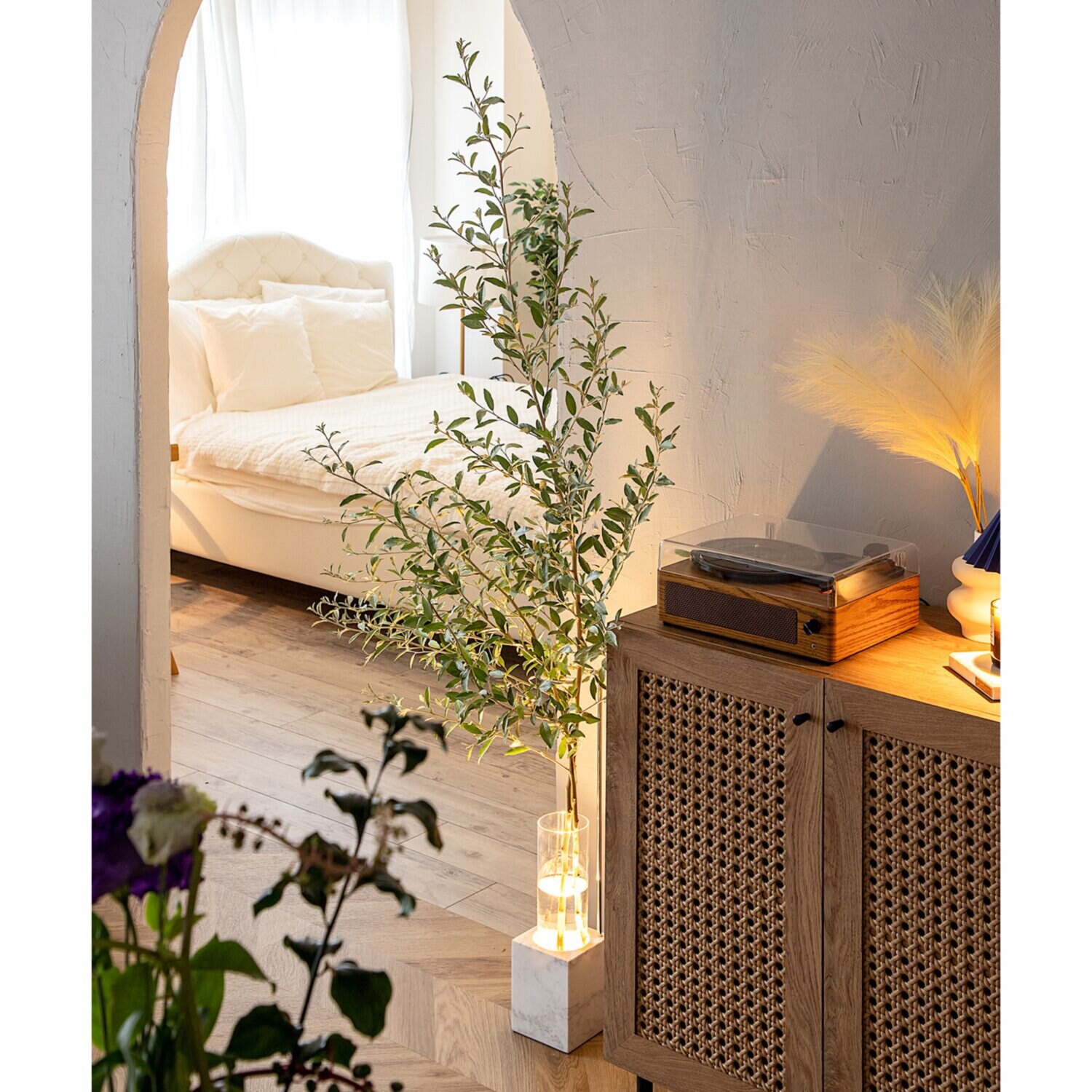 グラムエイト ルミナストーン フラワーベースランプ リモコン付