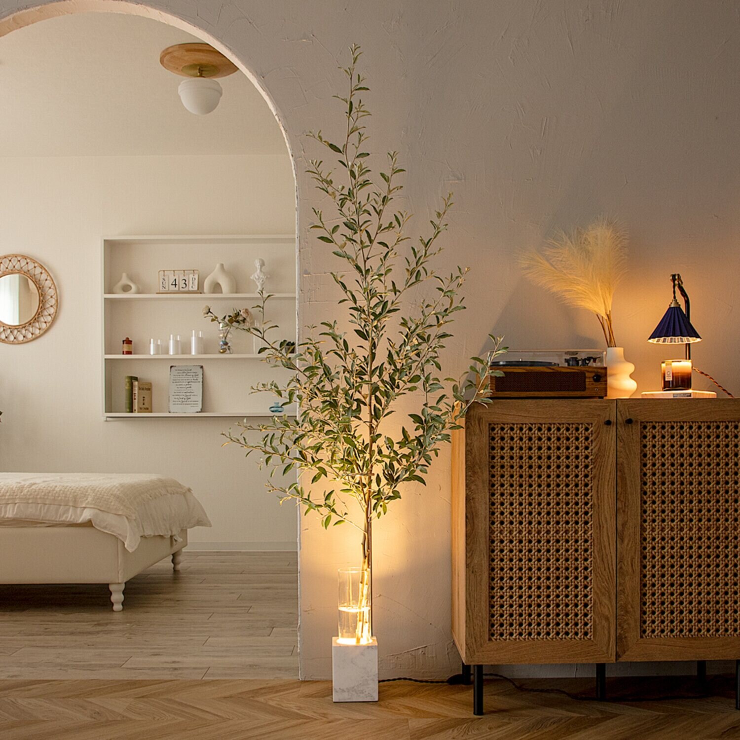 グラムエイト ルミナストーン フラワーベースランプ リモコン付