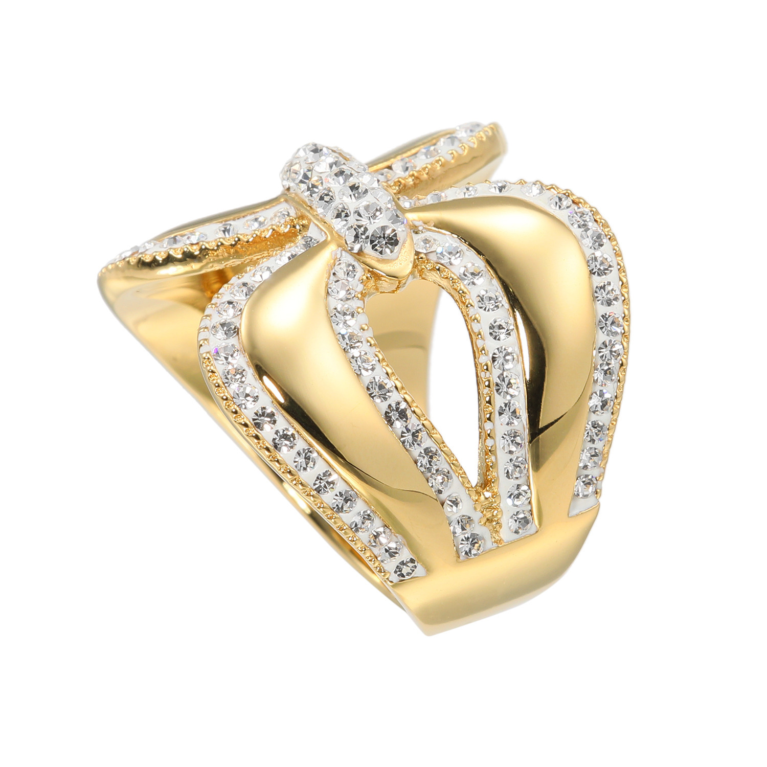 アビステ ウォッチ＆アクセサリーズ ステンレス クリスタルガラス オープンワークリング