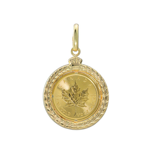 オロリナ　カナダ王室造幣局製造　純金　メイプルリーフコイン　１／１０オンス　ペンダントトップ