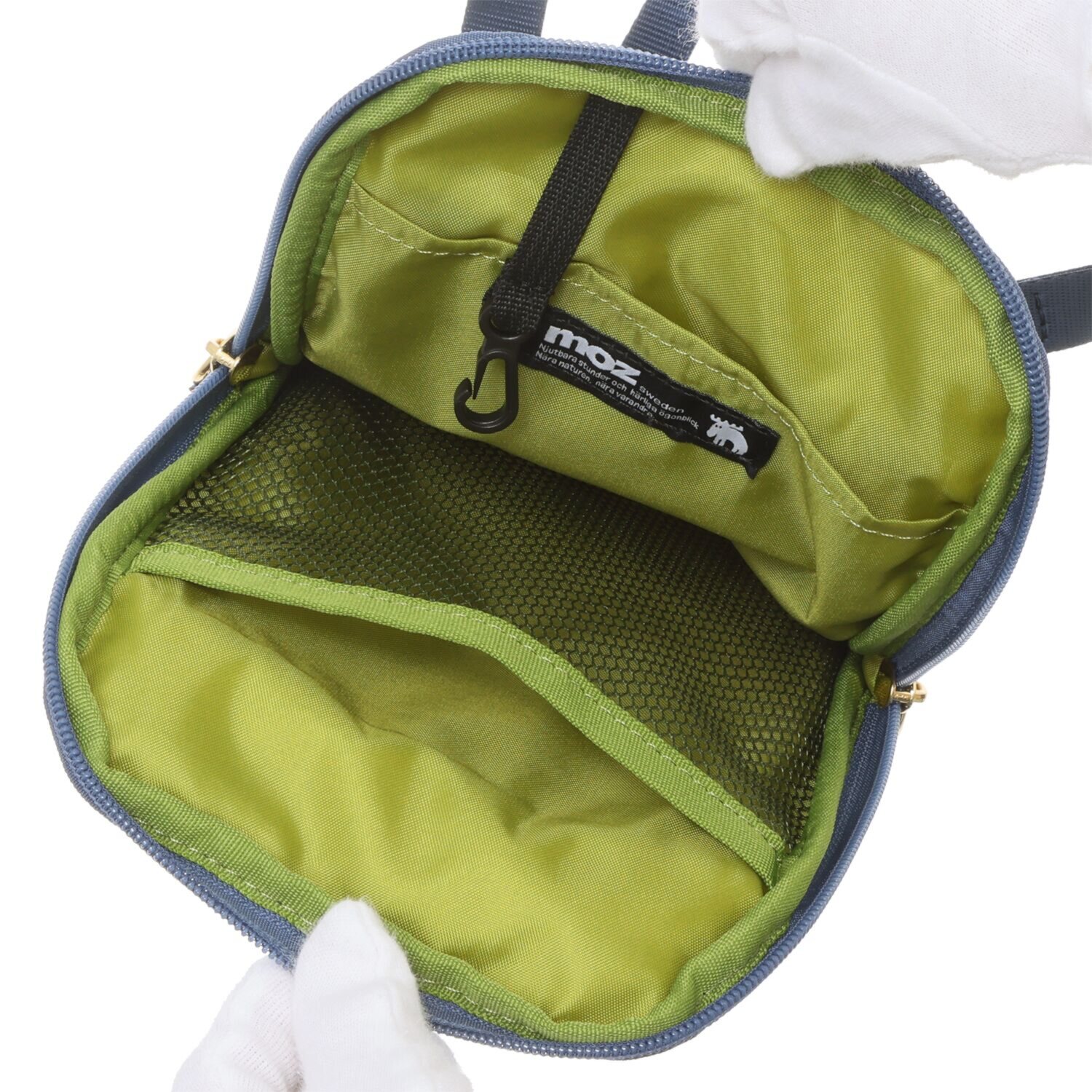 モズ エルクデザインチャーム付 はっ水ナイロン 超軽量ポシェット