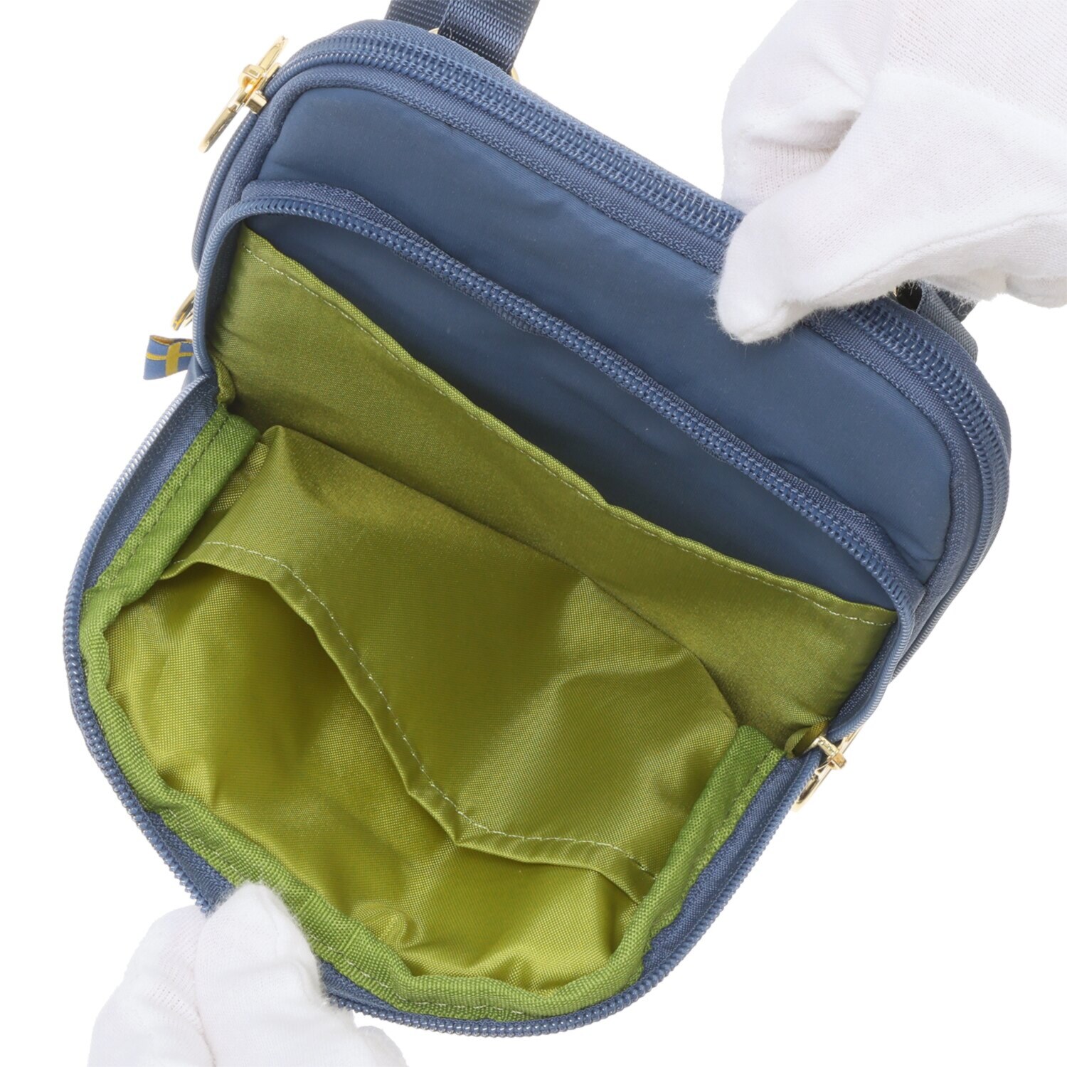 モズ エルクデザインチャーム付 はっ水ナイロン 超軽量ポシェット