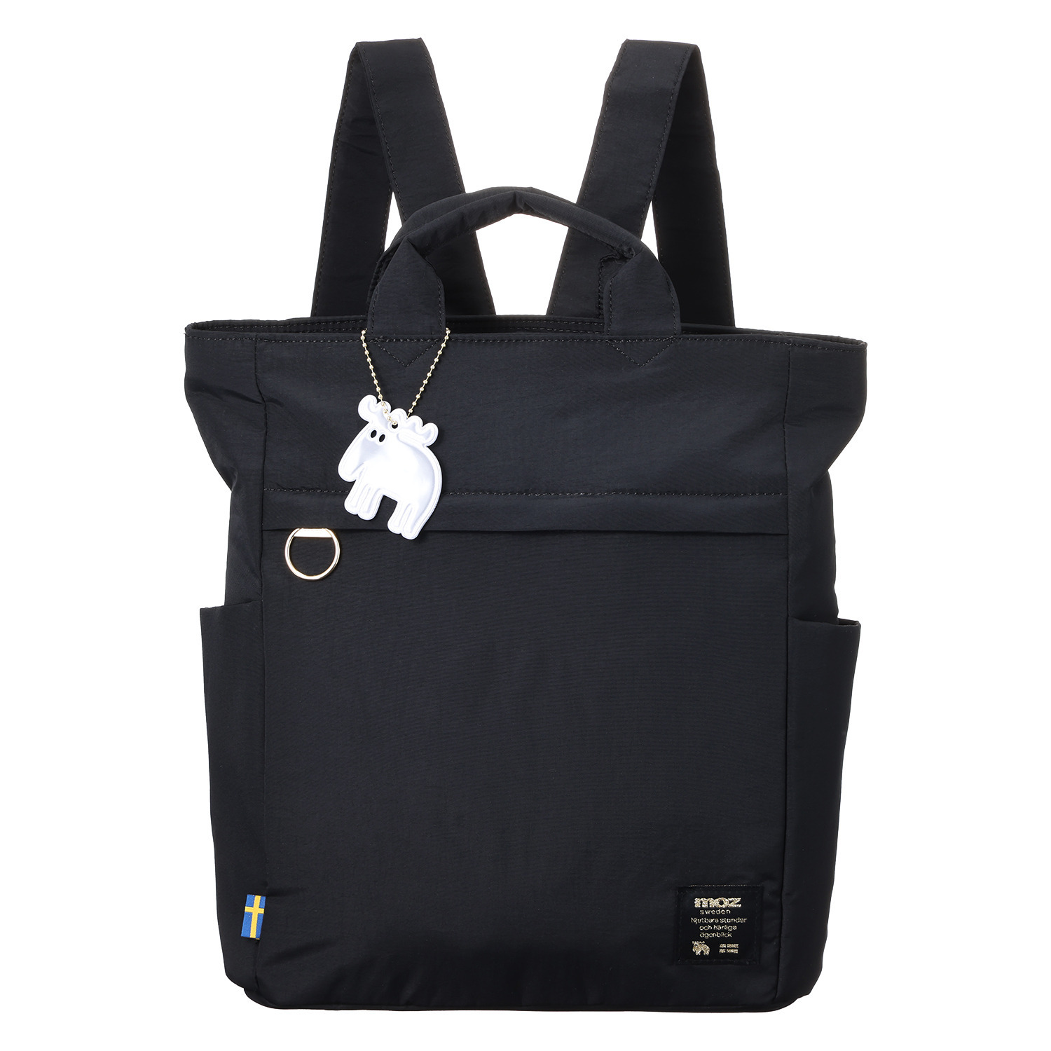 モズ エルクデザインチャーム付 はっ水ナイロン 超軽量２ウェイリュック