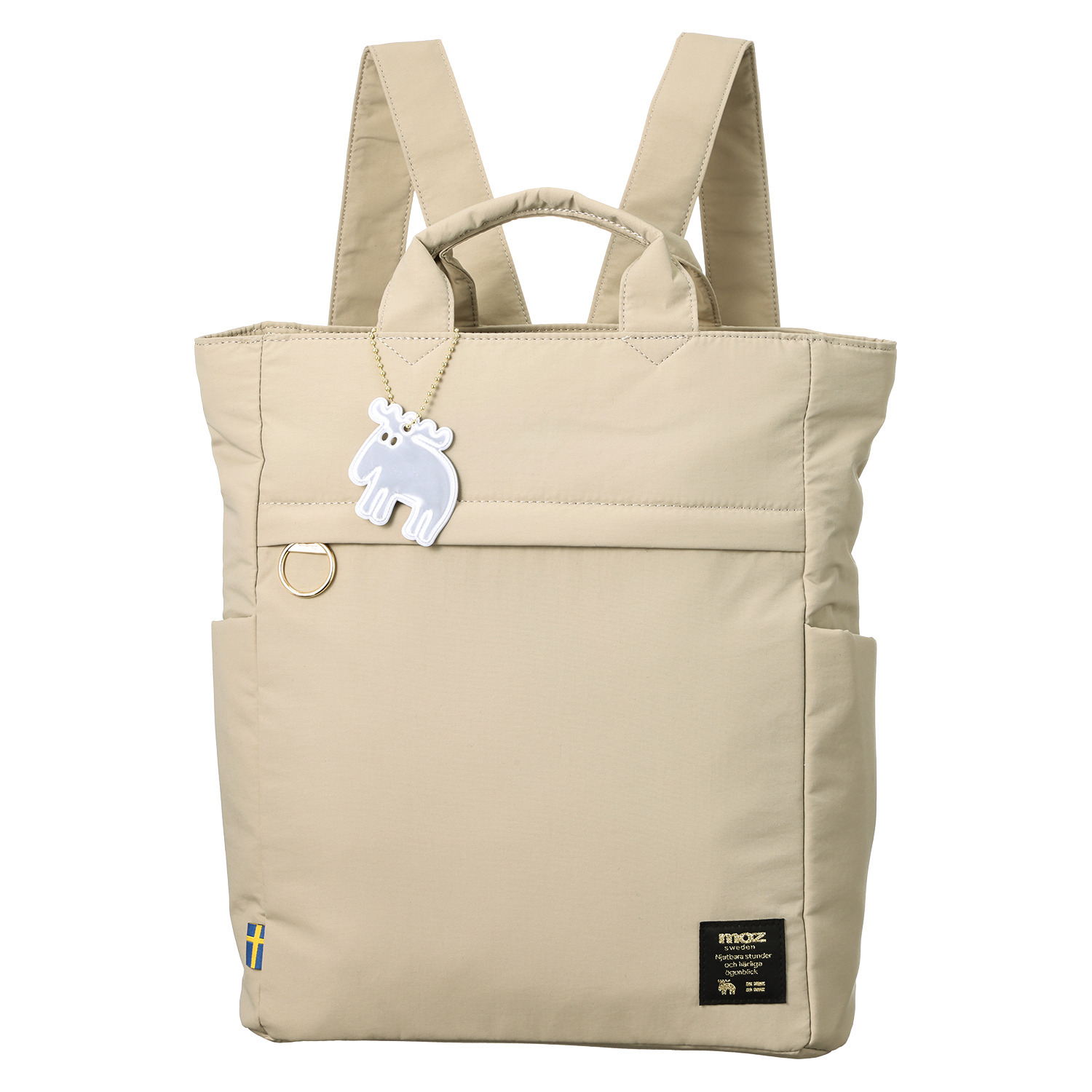 モズ エルクデザインチャーム付 はっ水ナイロン 超軽量２ウェイリュック