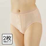 グレイスウェア 日本製 東洋紡ディスメル使用 吸水・消臭 綿混ショーツ 同色２枚セット