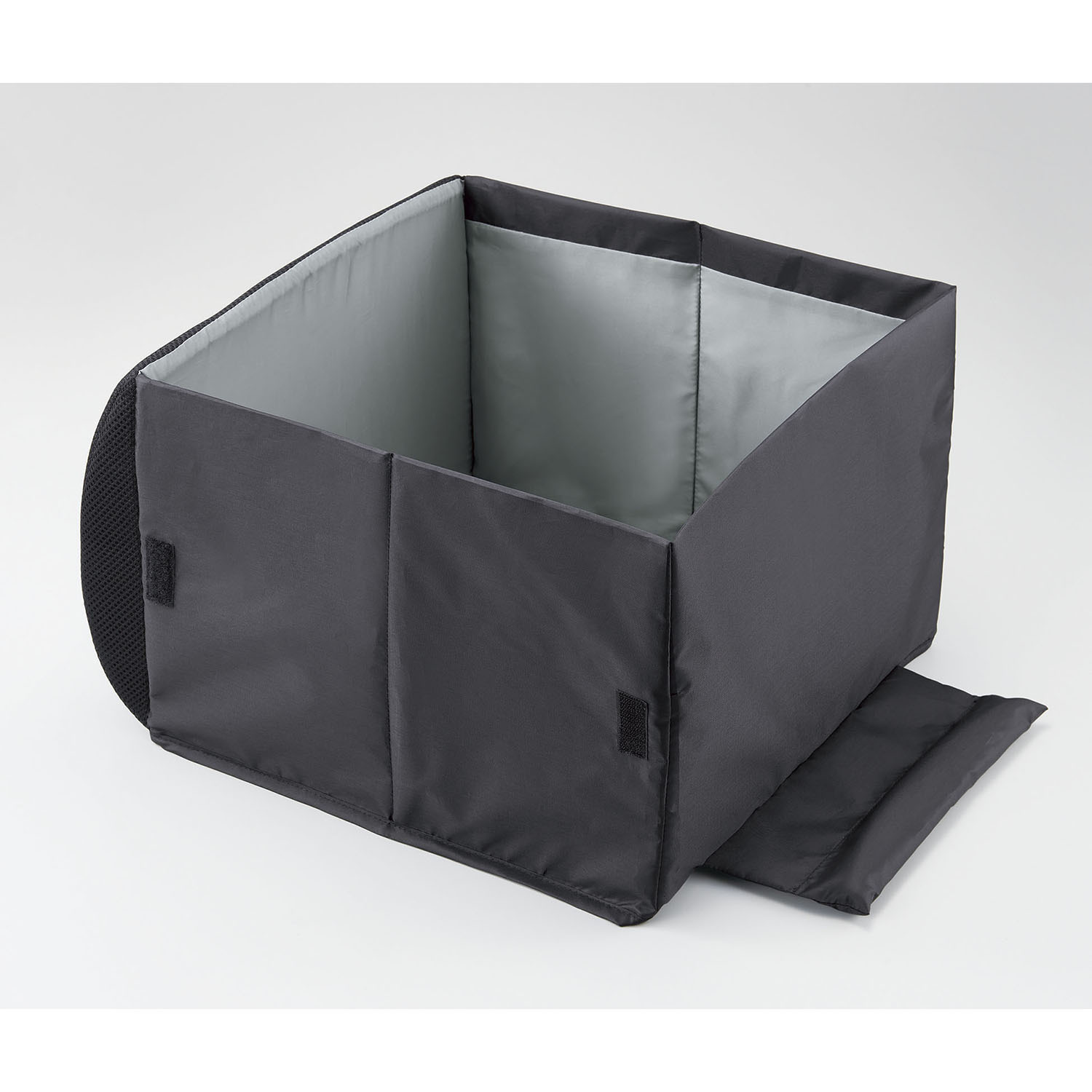 たたんで腰クッション！ 広げて収納ボックスに！ 荷物の転落防止！ シートボックス 腰クッション