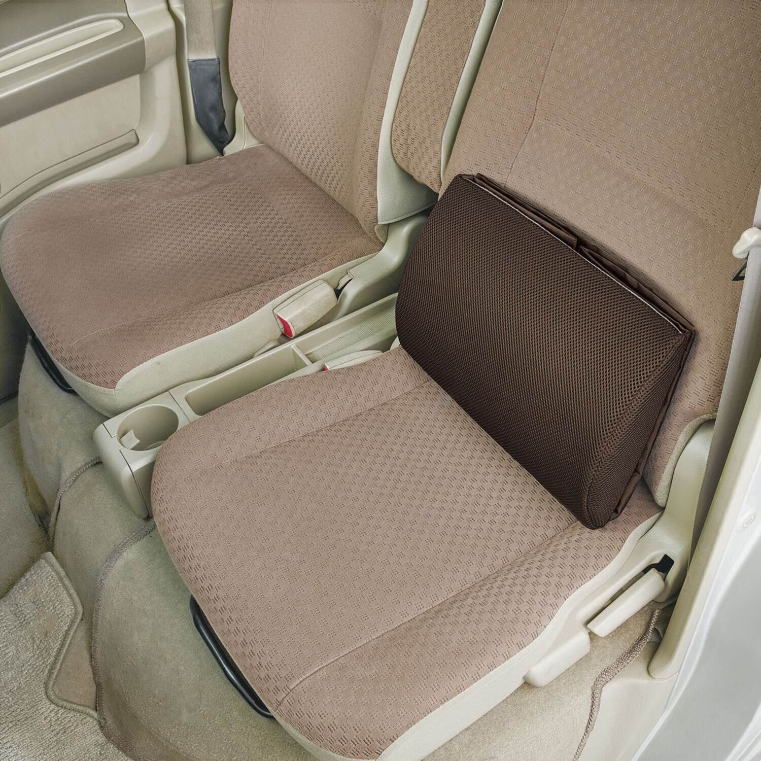 たたんで腰クッション！ 広げて収納ボックスに！ 荷物の転落防止！ シートボックス 腰クッション